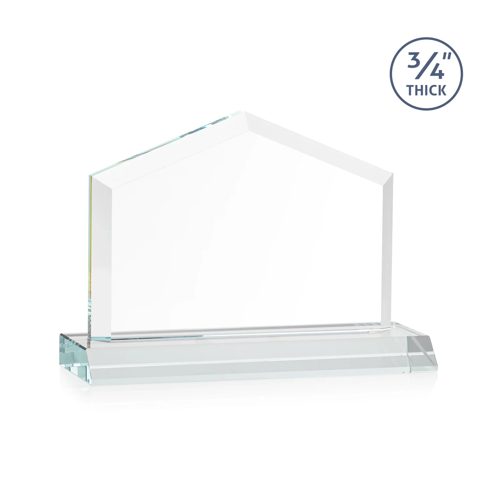 Promotional Starfire Crystal Real Estate Award with a Front-Only Bevel, with your logo for sales achievement awards