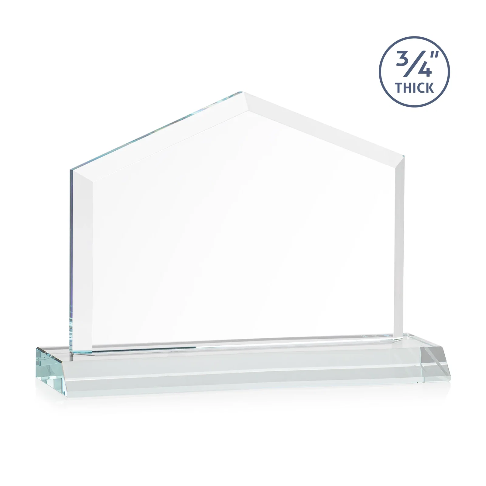 Promotional Starfire Crystal Real Estate Award with a Front-Only Bevel, with your logo for retirement presentations
