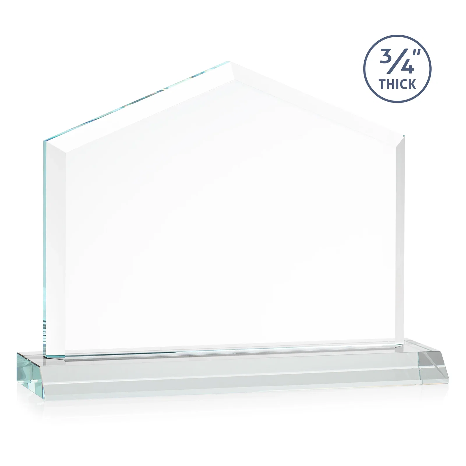 Promotional Starfire Crystal Real Estate Award with a Front-Only Bevel, with your logo for team milestone celebrations