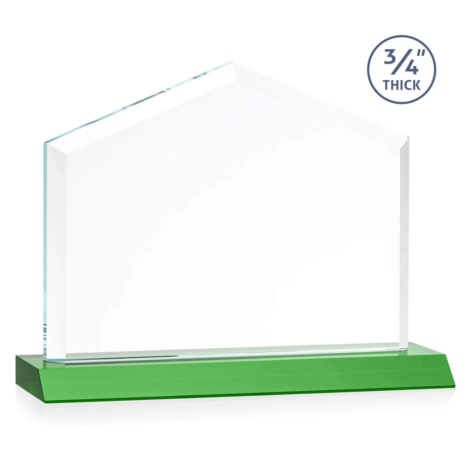 Promotional Starfire Crystal Real Estate Award with a Front-Only Bevel, with your logo for dealer and partner awards