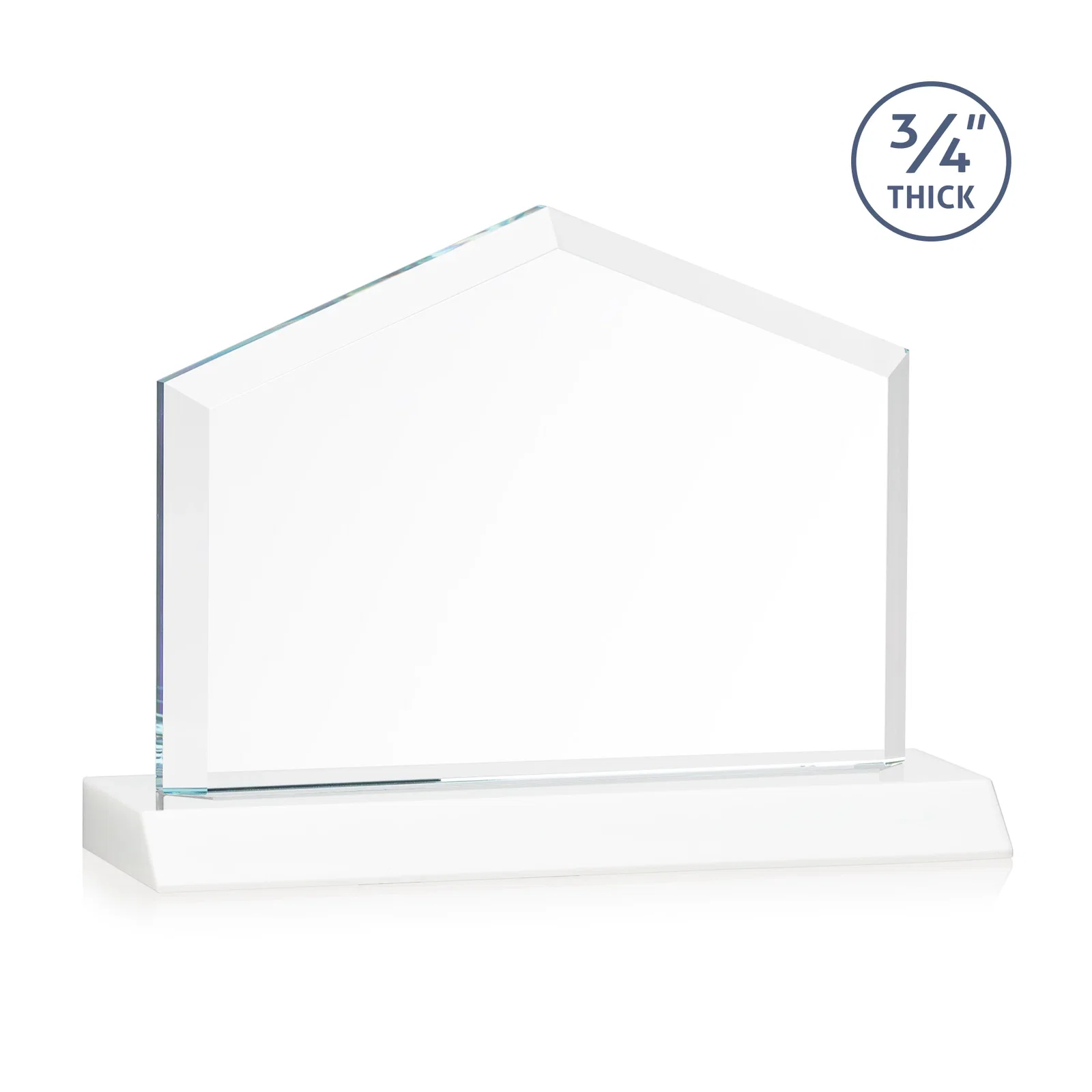 Branded Starfire Crystal Real Estate Award with a Front-Only Bevel, with your logo for retirement presentations