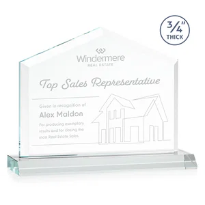 Starfire Crystal Real Estate Award with a Front-Only Bevel