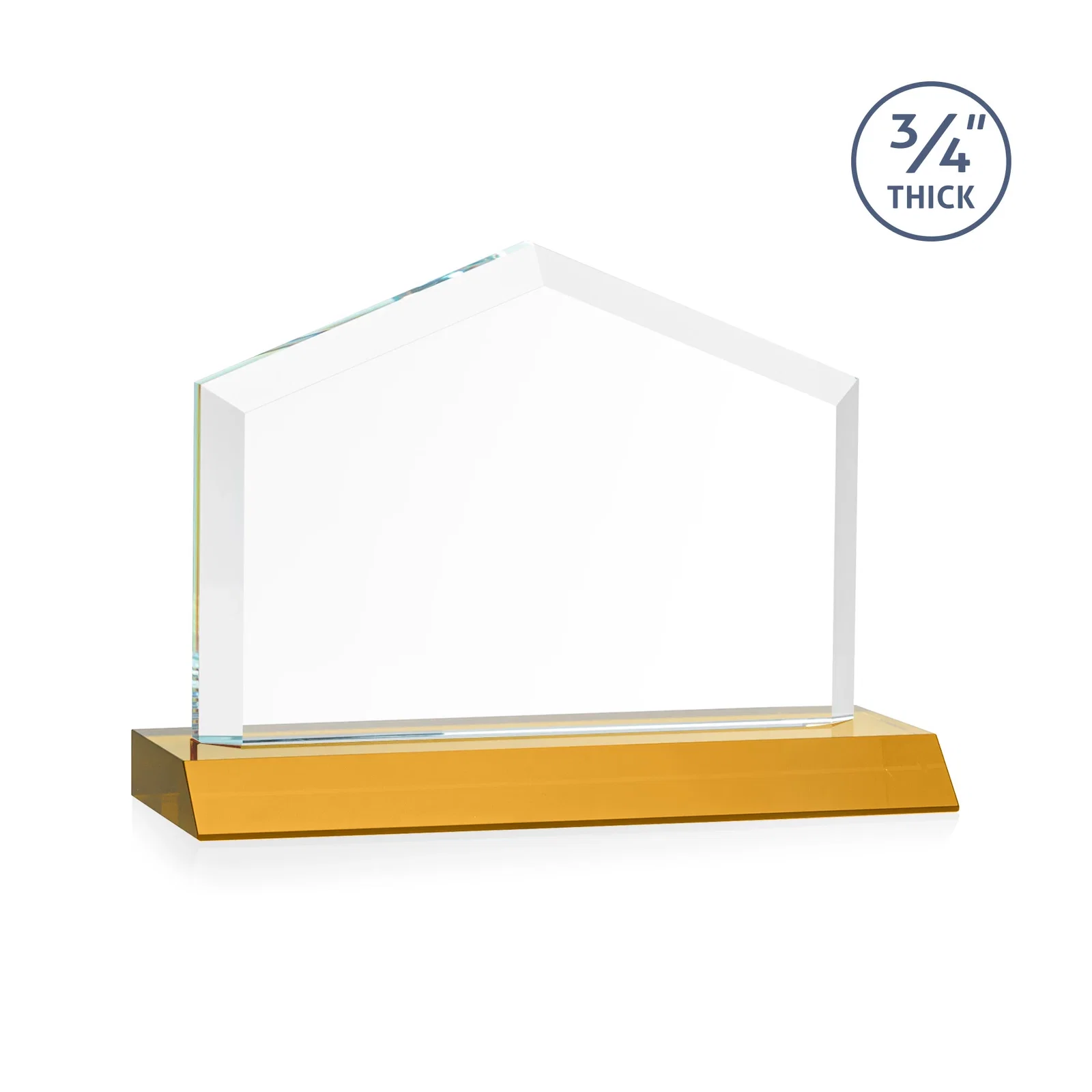 Custom Starfire Crystal Real Estate Award with a Front-Only Bevel, with your logo for employee recognition