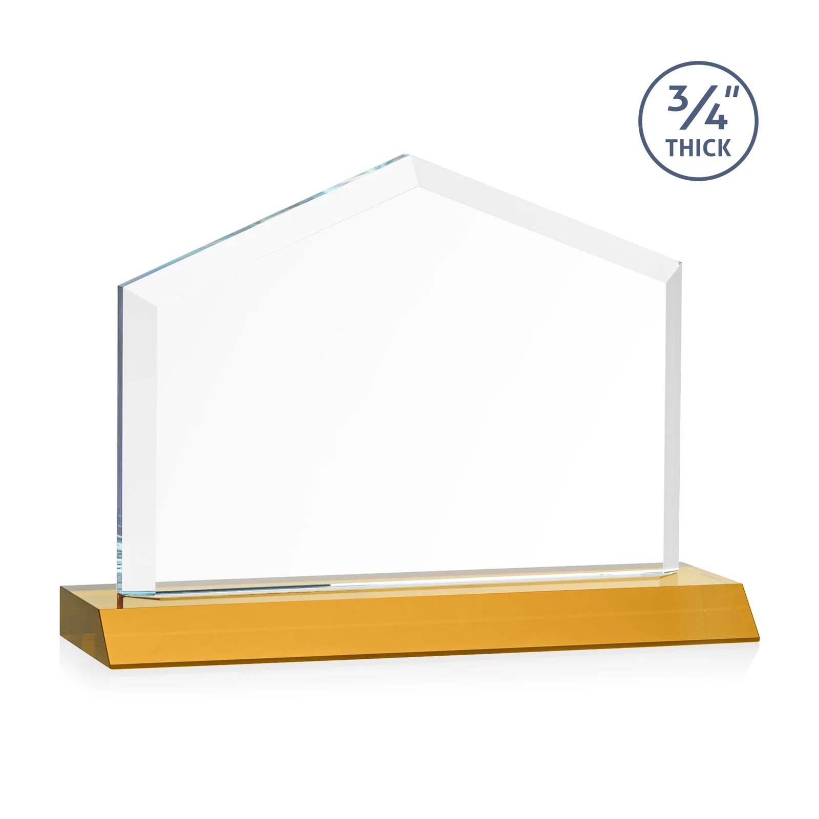 Custom Starfire Crystal Real Estate Award with a Front-Only Bevel, with your logo for corporate award ceremonies