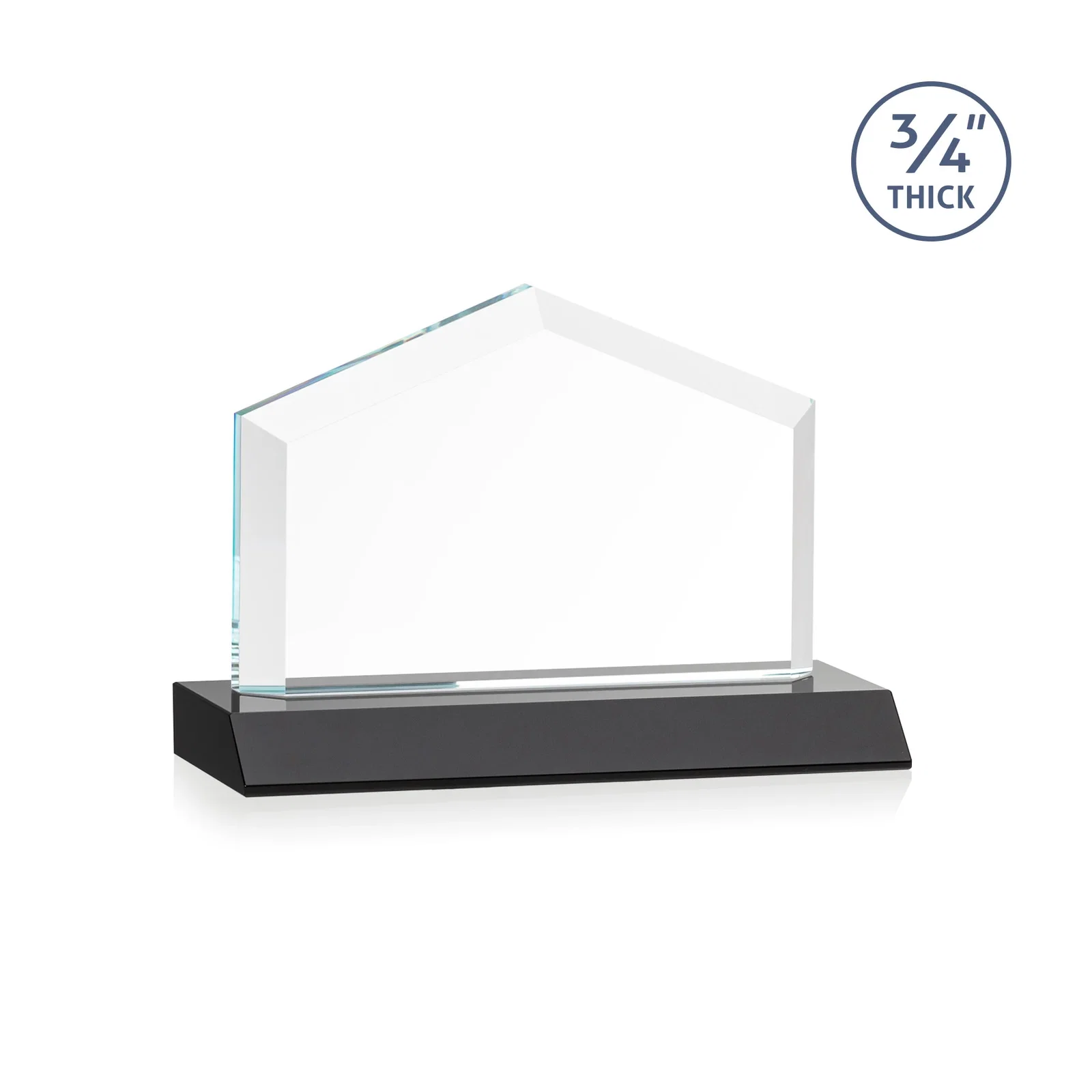 Custom Starfire Crystal Real Estate Award with a Front-Only Bevel, with your logo for graduation ceremonies