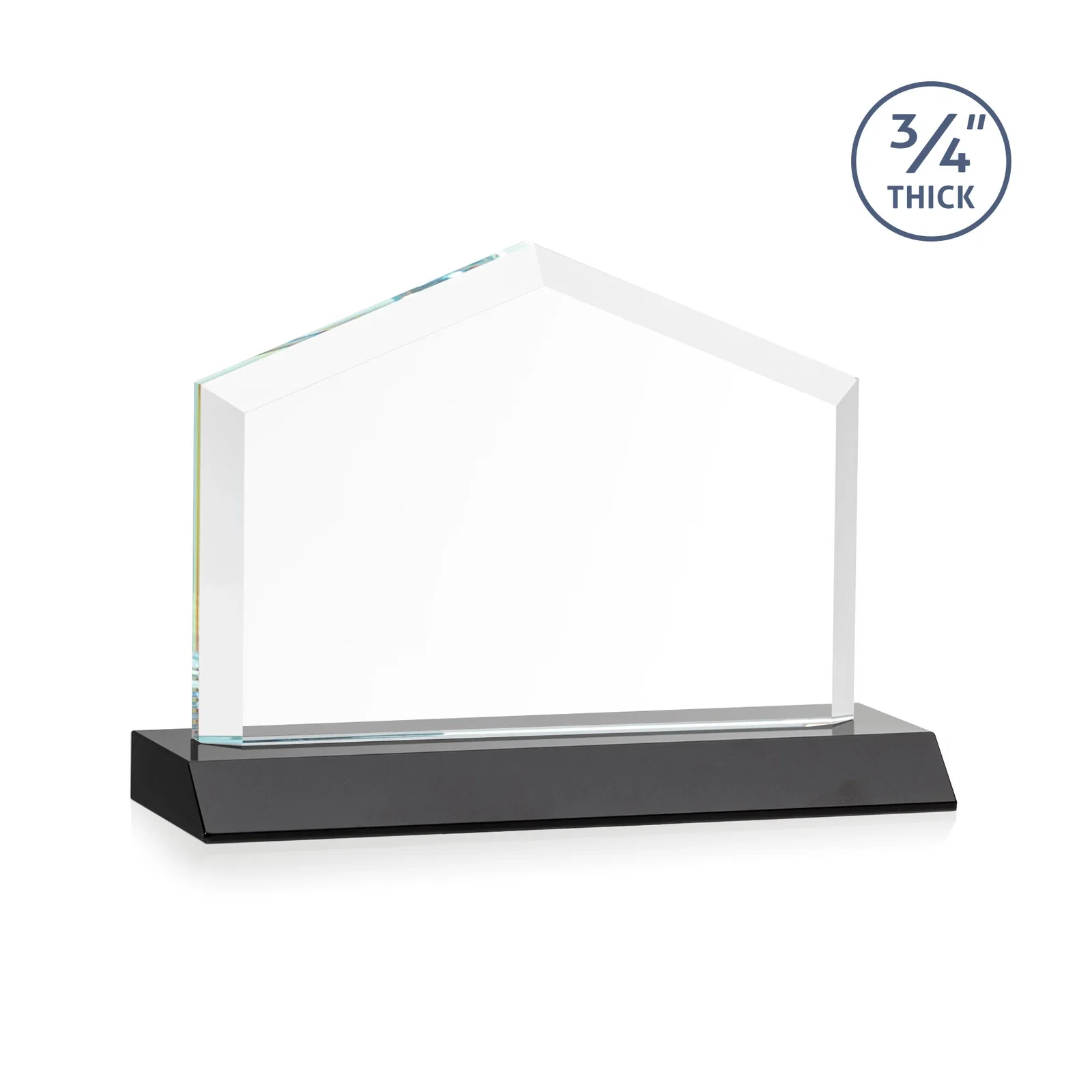 Custom Starfire Crystal Real Estate Award with a Front-Only Bevel, with your logo for safety achievement programs