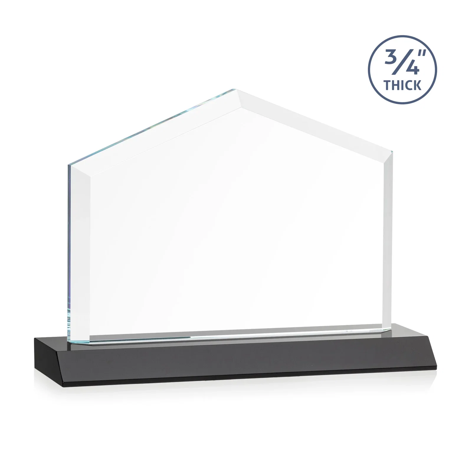 Custom Starfire Crystal Real Estate Award with a Front-Only Bevel, with your logo for volunteer appreciation