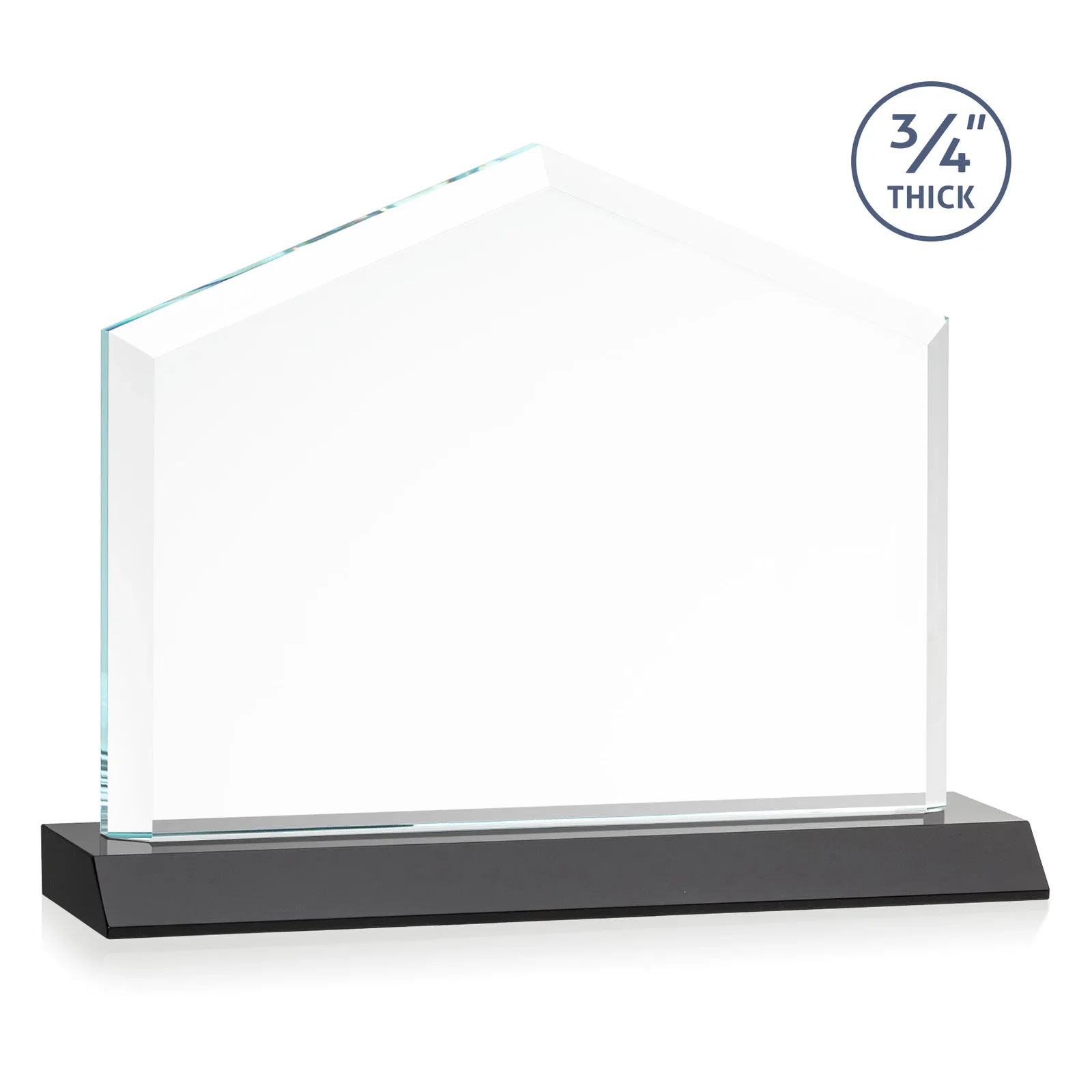Custom Starfire Crystal Real Estate Award with a Front-Only Bevel, with your logo for dealer and partner awards