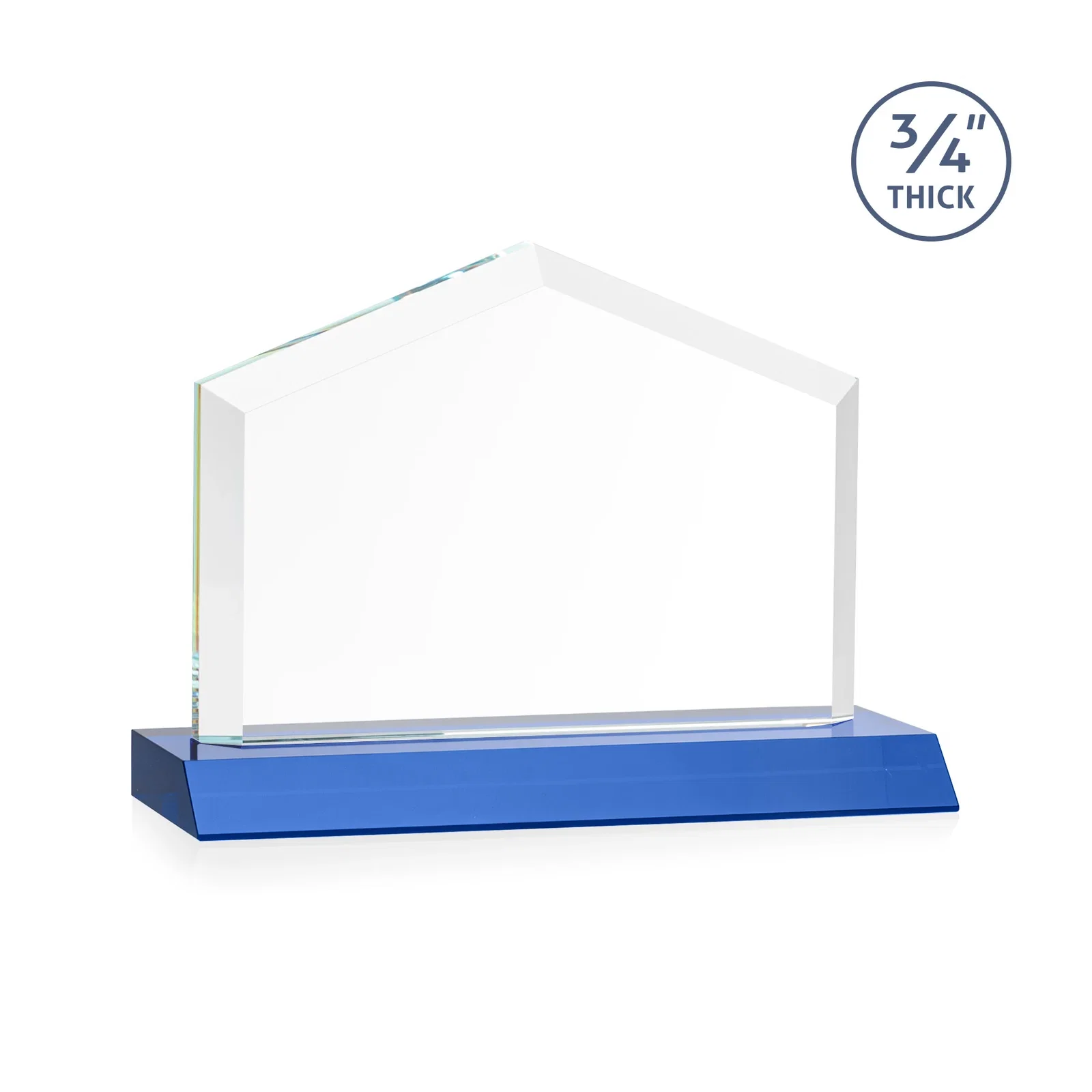 Personalized Starfire Crystal Real Estate Award with a Front-Only Bevel, with your logo for employee recognition