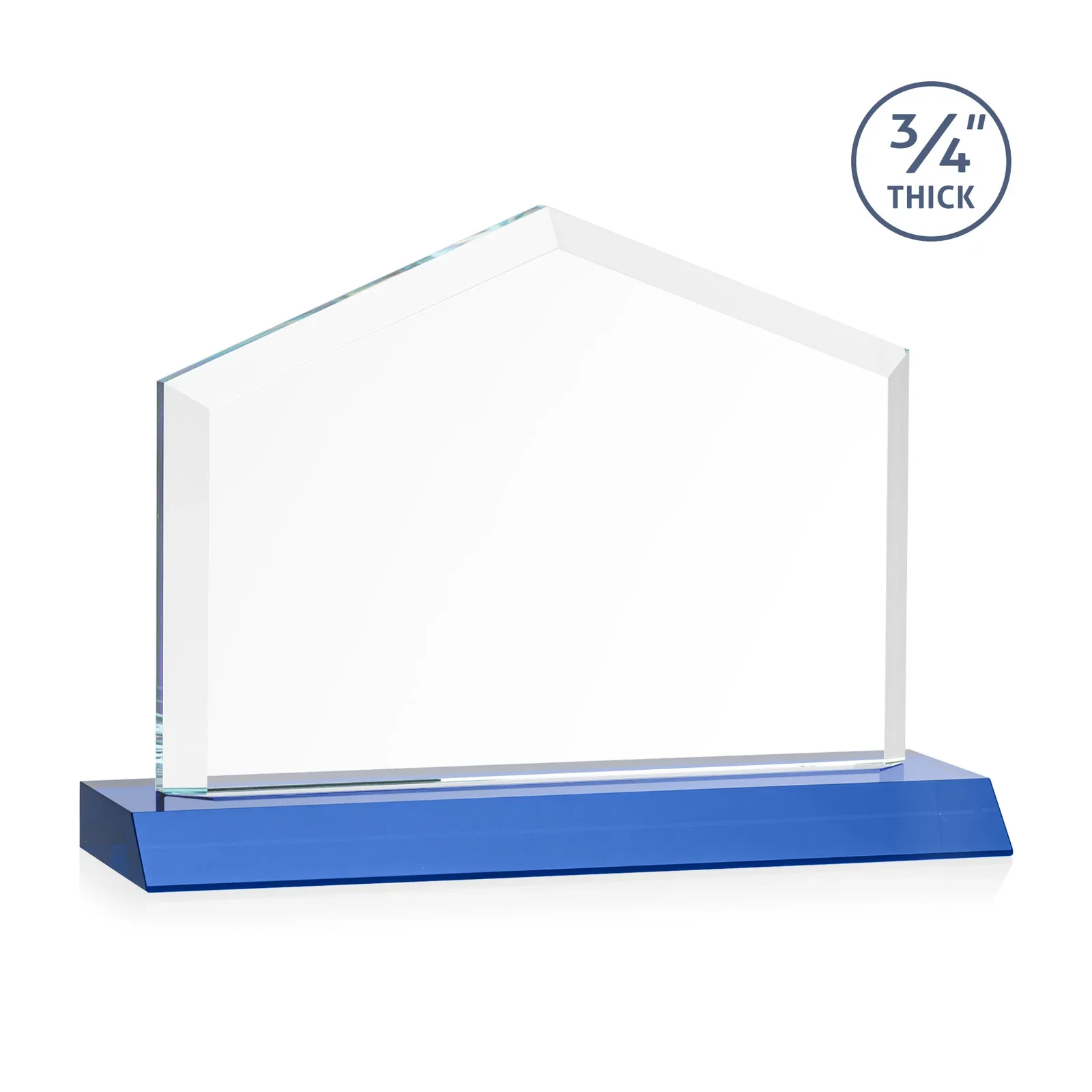 Personalized Starfire Crystal Real Estate Award with a Front-Only Bevel, with your logo for corporate award ceremonies