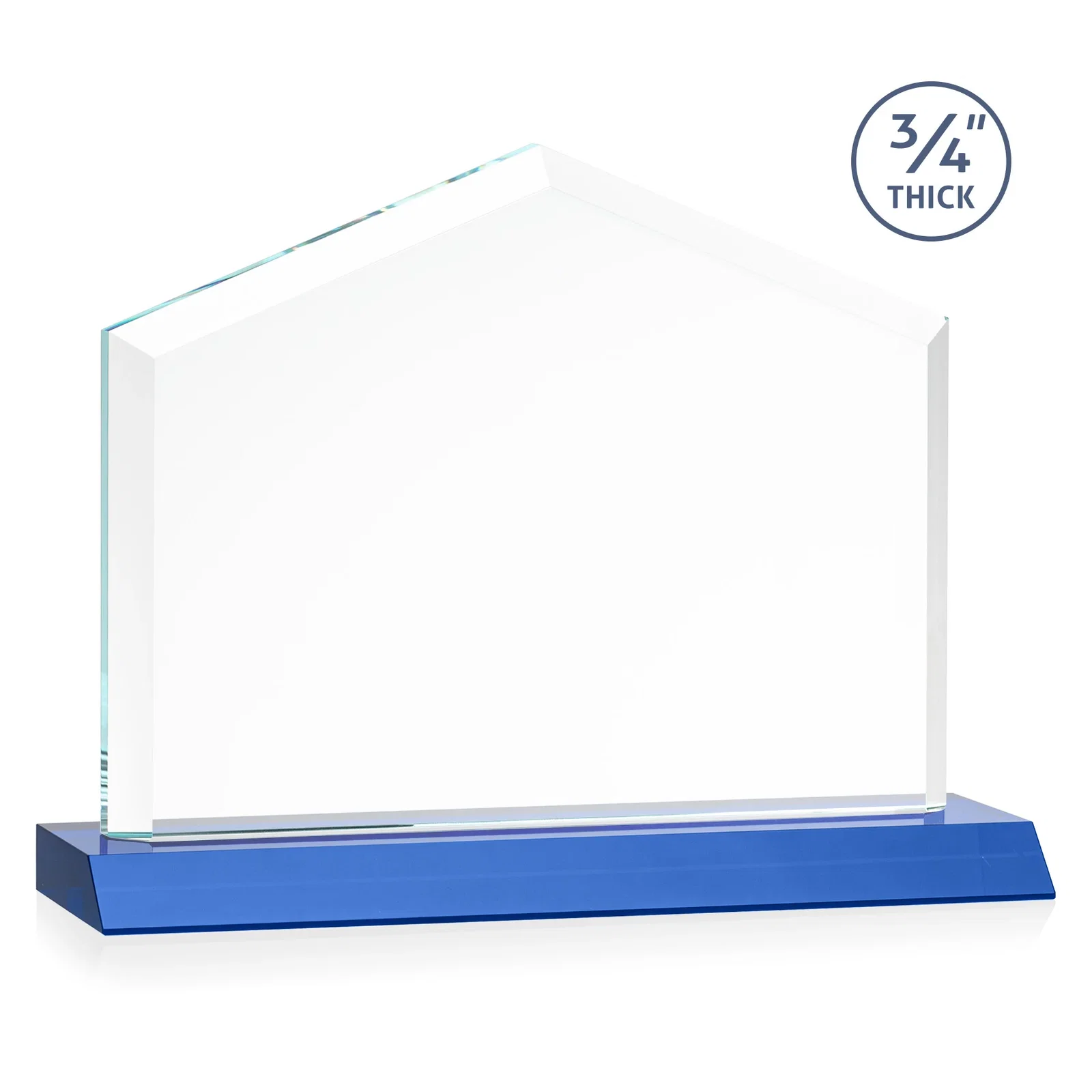 Personalized Starfire Crystal Real Estate Award with a Front-Only Bevel, with your logo for service anniversary gifts
