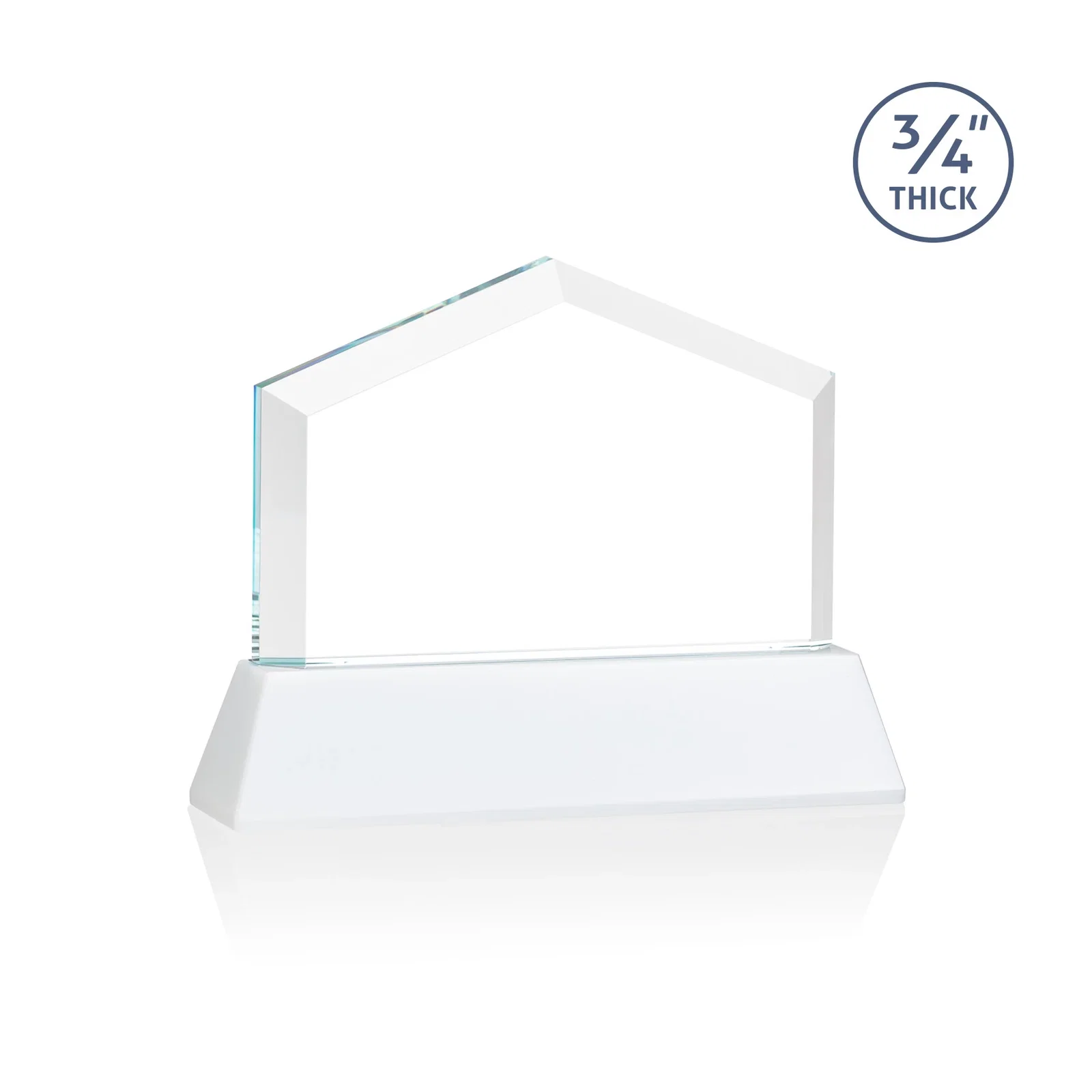 Promotional Starfire Crystal Real Estate Award on a Tapered Optical Crystal Base, with your logo for employee recognition