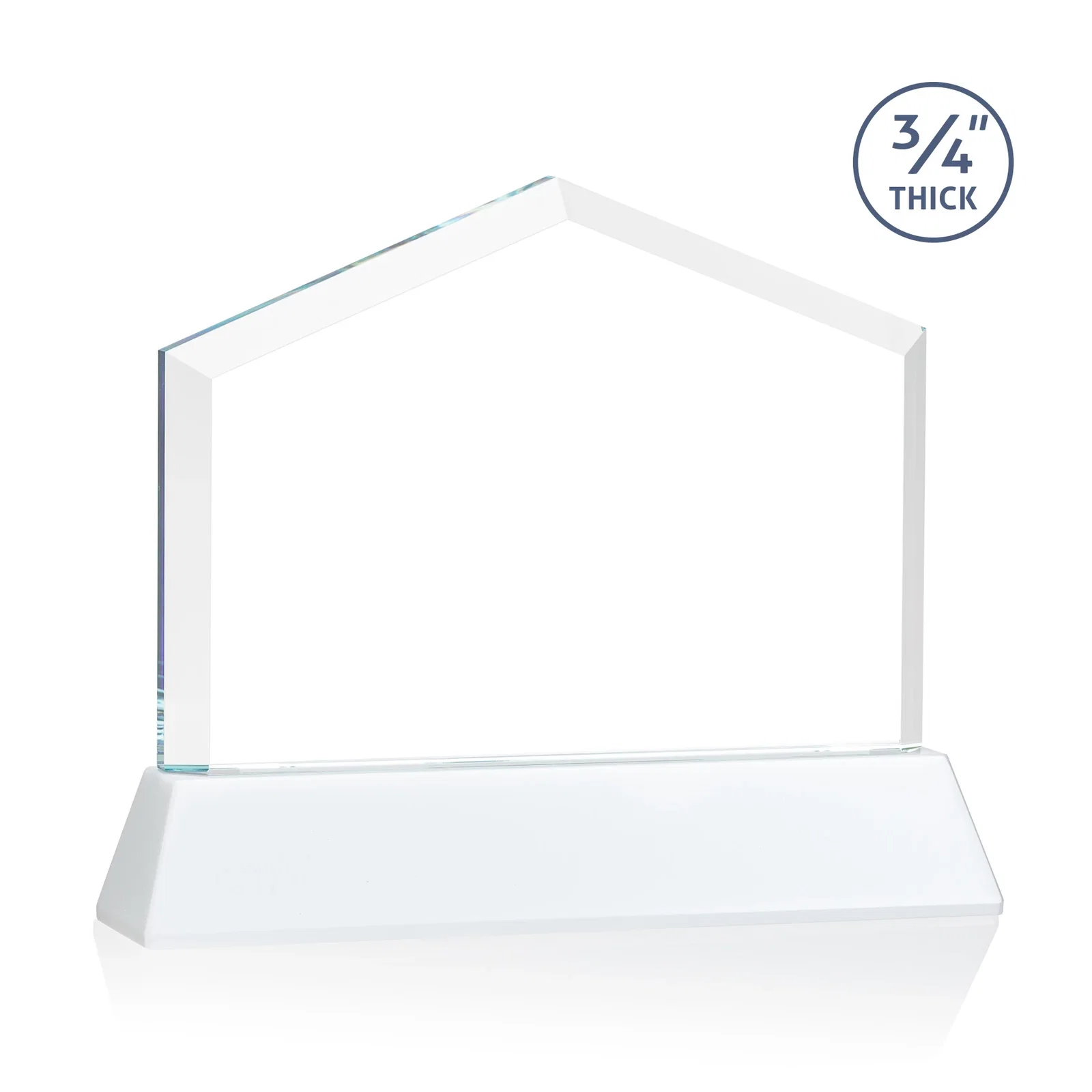 Promotional Starfire Crystal Real Estate Award on a Tapered Optical Crystal Base, with your logo for service anniversary gifts