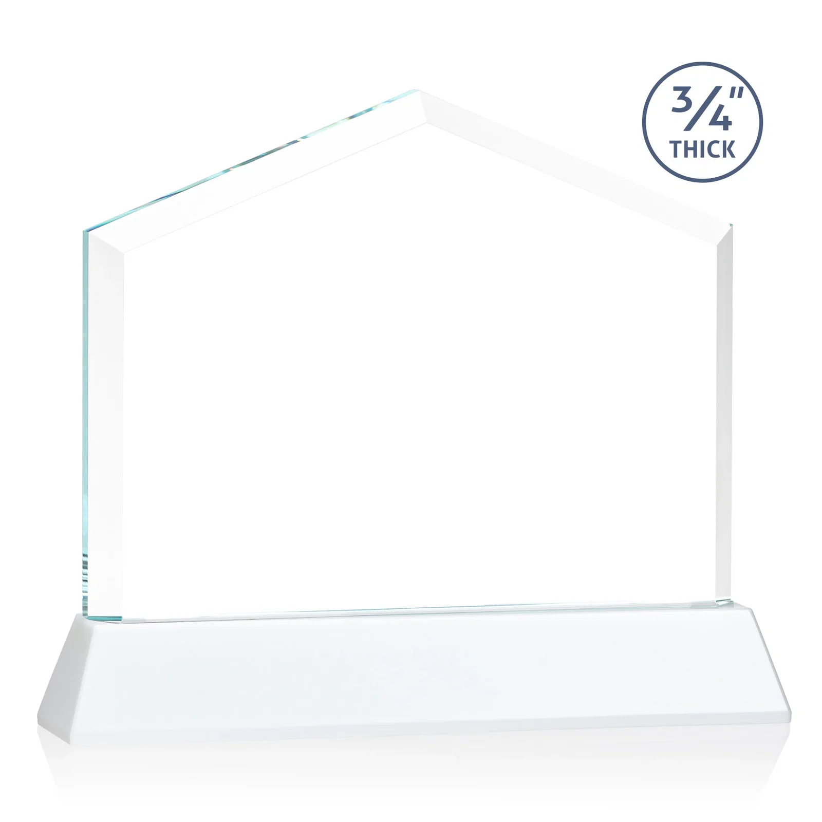 Promotional Starfire Crystal Real Estate Award on a Tapered Optical Crystal Base, with your logo for sales achievement awards