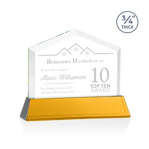 Starfire Crystal Real Estate Award on a Tapered Optical Crystal Base