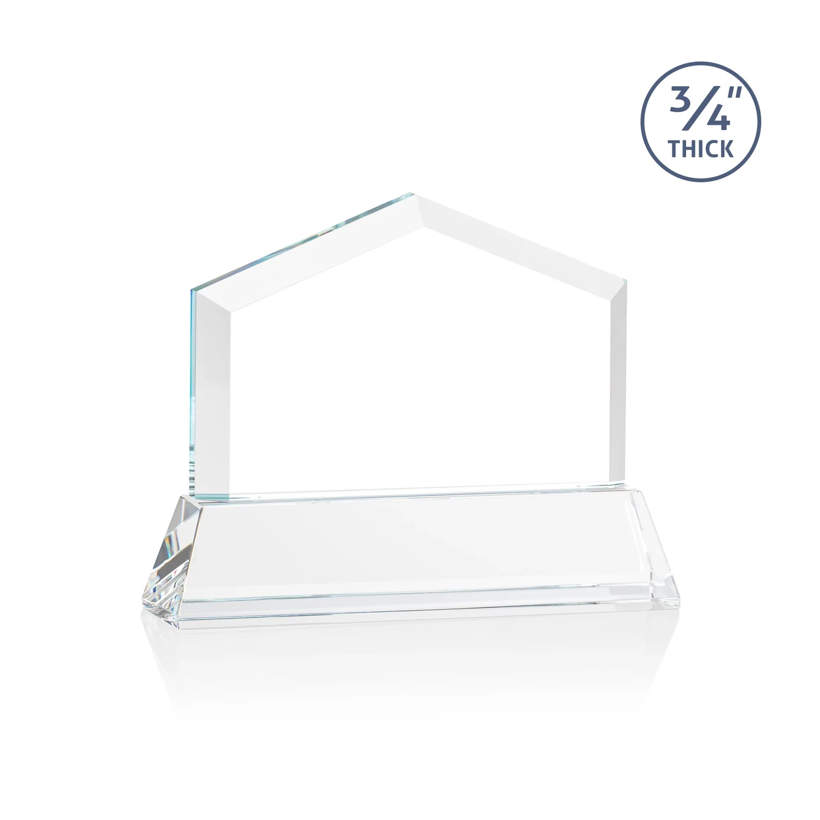 Custom engraved Starfire Crystal Real Estate Award on a Tapered Optical Crystal Base for safety achievement programs