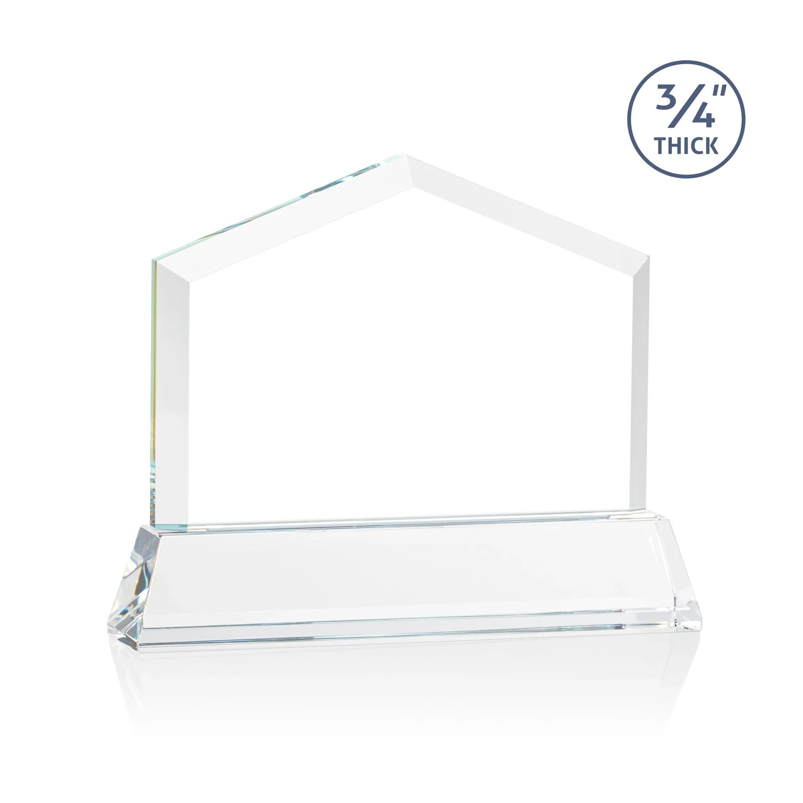Custom engraved Starfire Crystal Real Estate Award on a Tapered Optical Crystal Base for volunteer appreciation