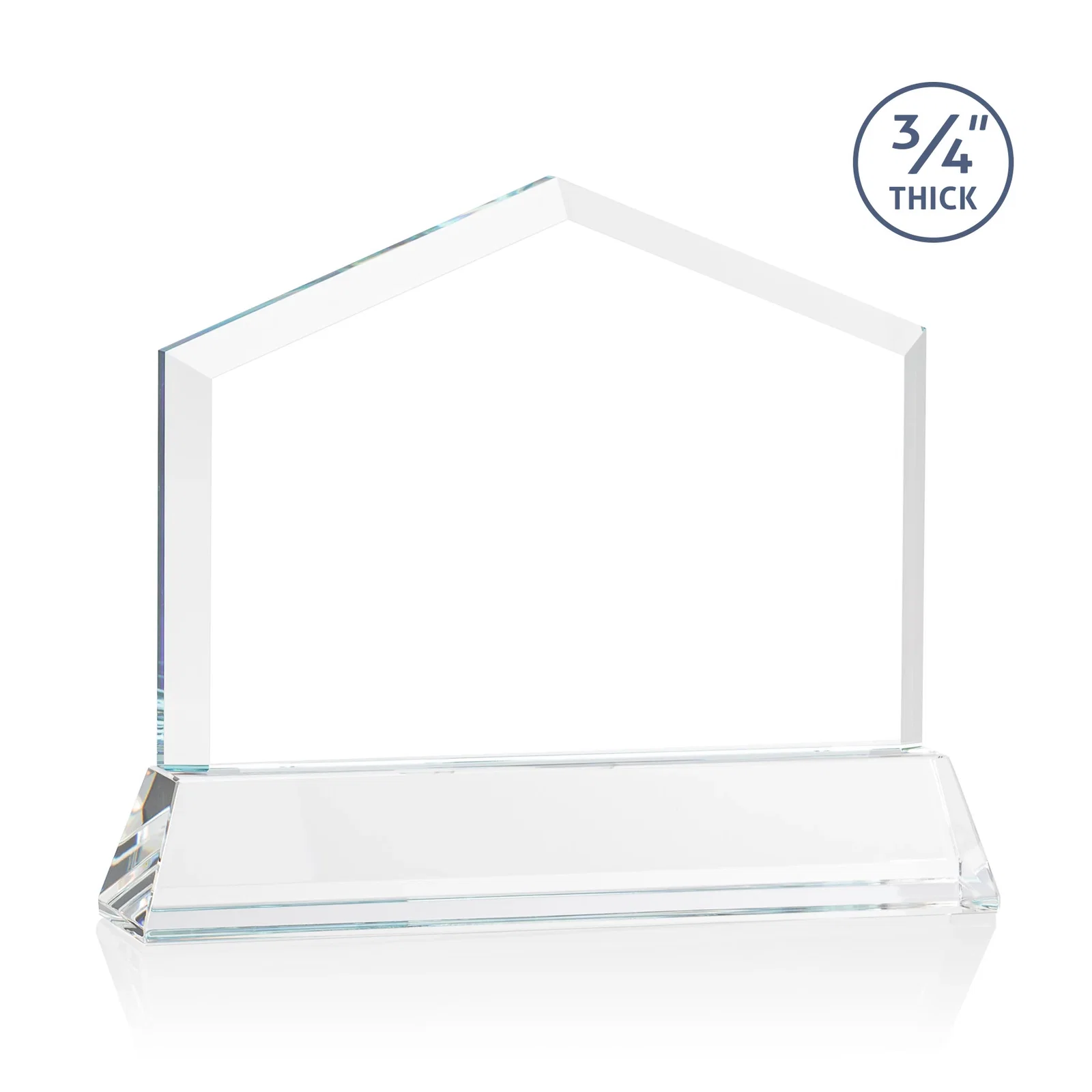 Custom engraved Starfire Crystal Real Estate Award on a Tapered Optical Crystal Base for dealer and partner awards