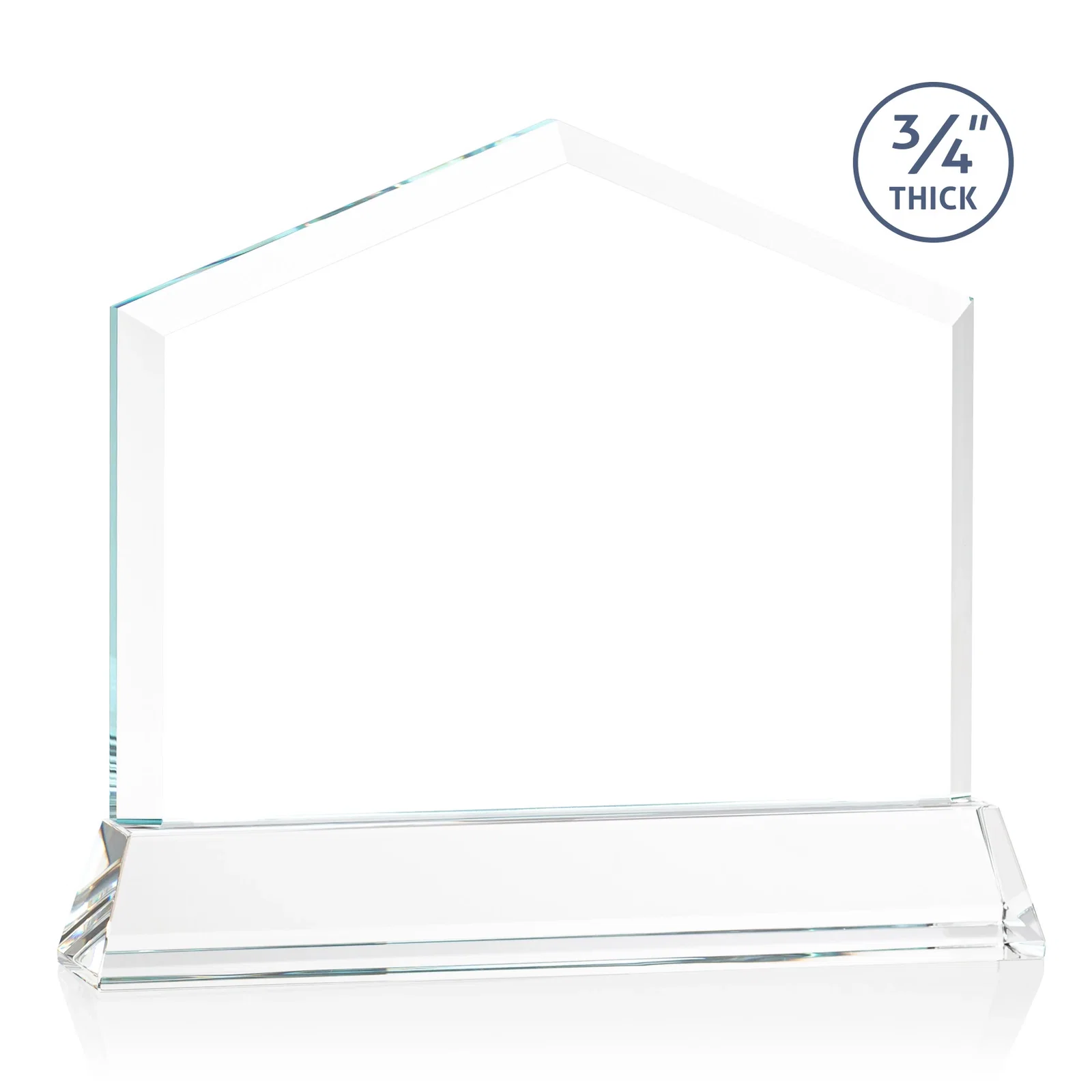 Custom engraved Starfire Crystal Real Estate Award on a Tapered Optical Crystal Base for company anniversary events