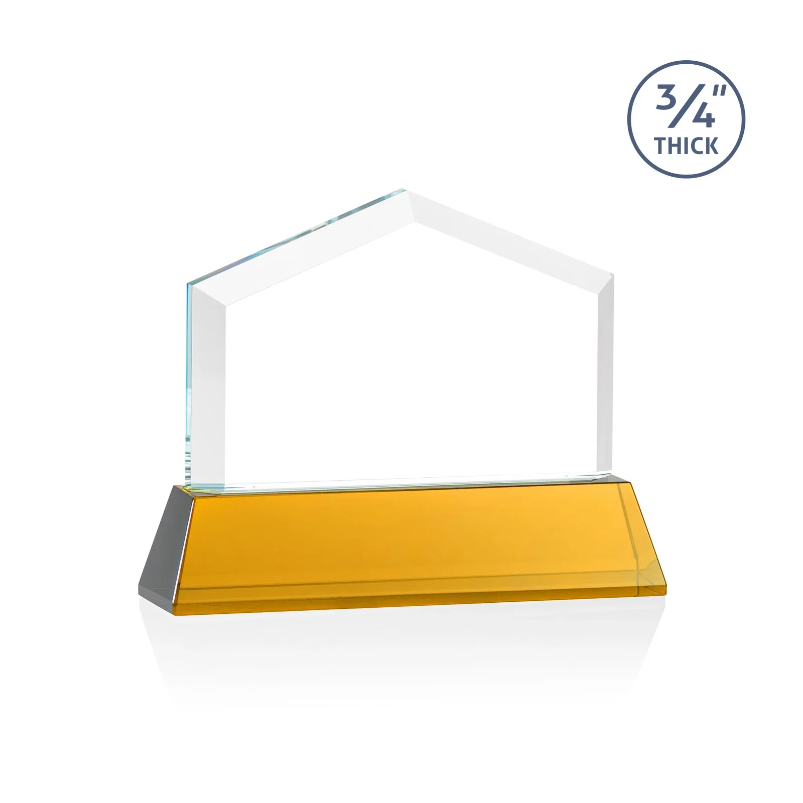 Custom Starfire Crystal Real Estate Award on a Tapered Optical Crystal Base, with your logo for employee recognition