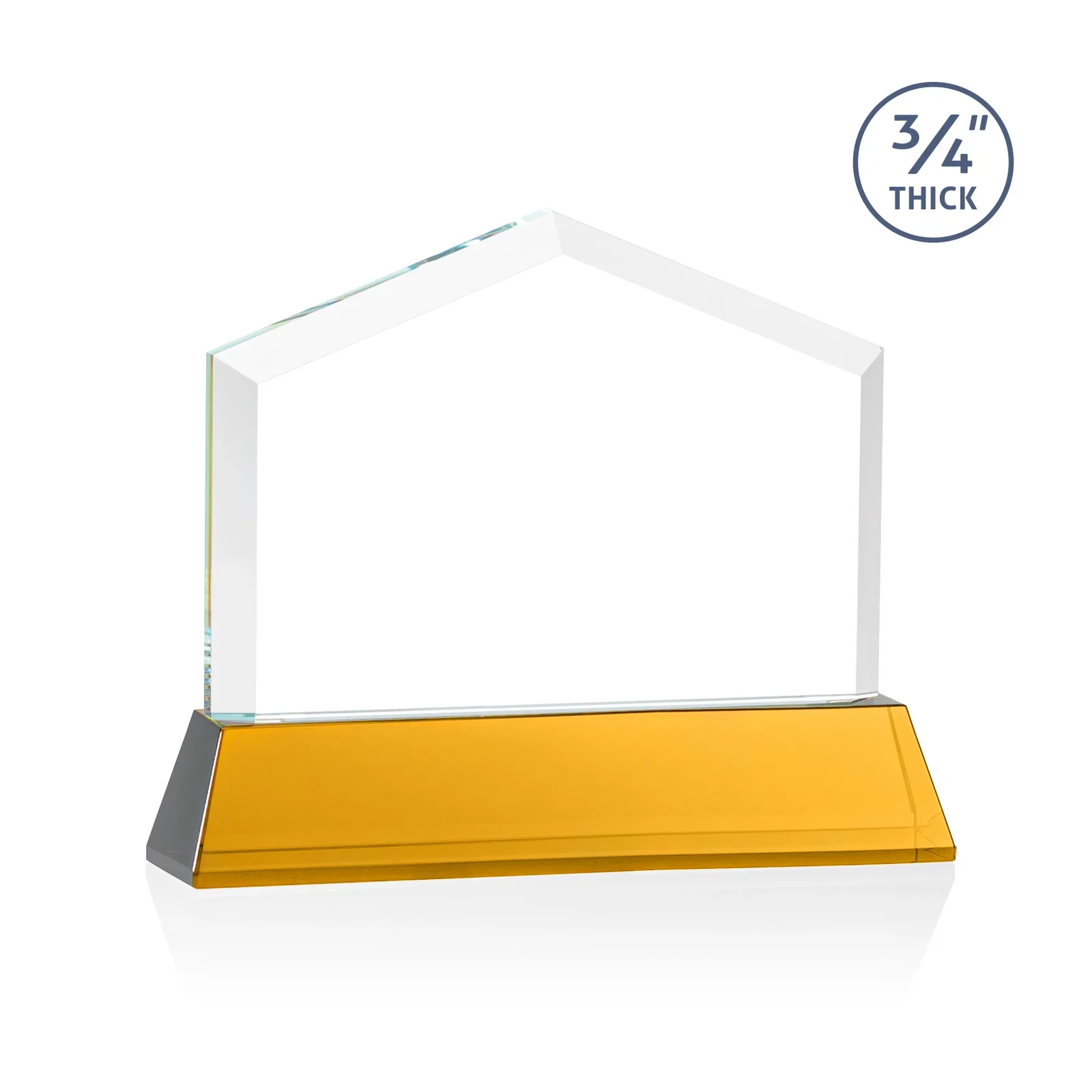 Custom Starfire Crystal Real Estate Award on a Tapered Optical Crystal Base, with your logo for corporate award ceremonies