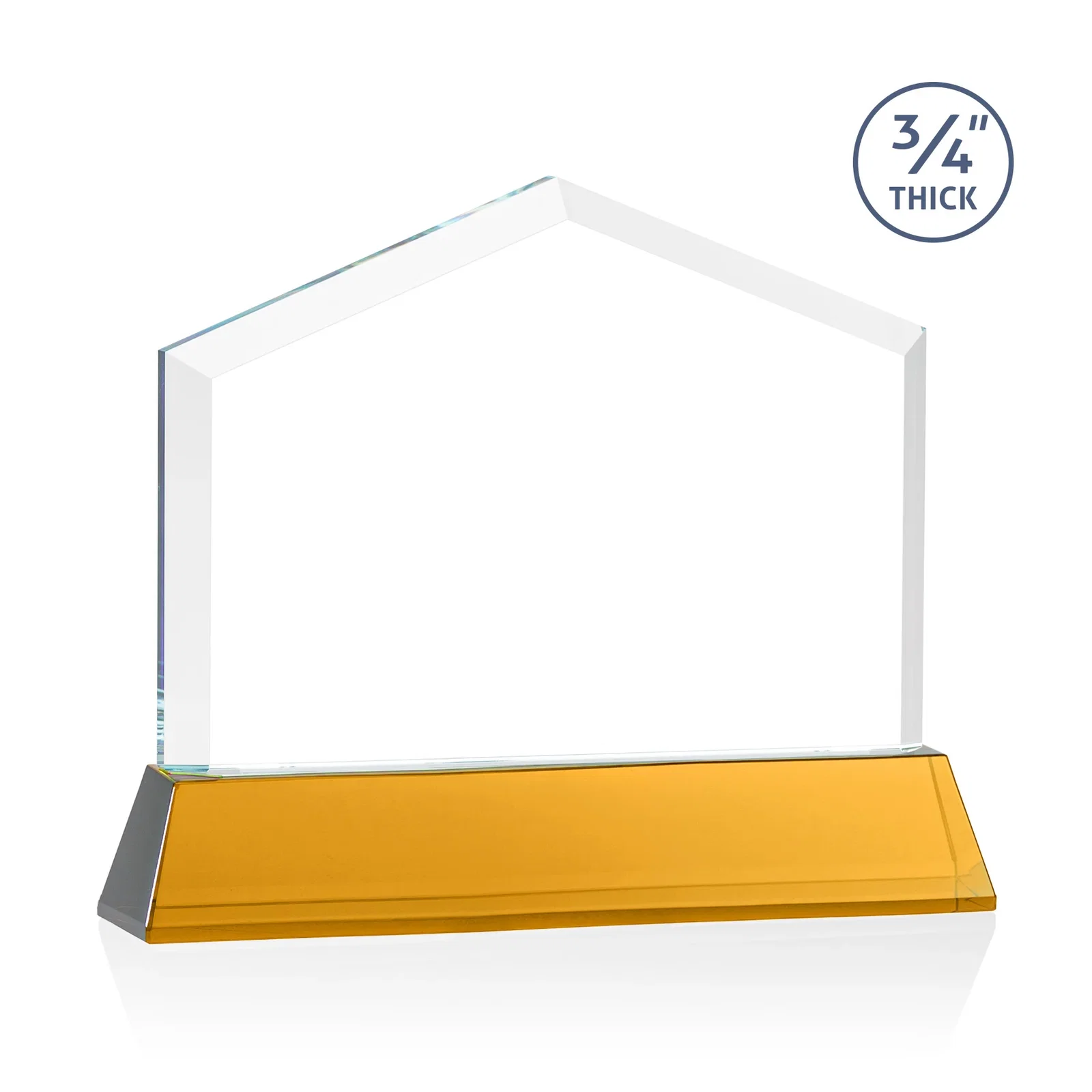 Custom Starfire Crystal Real Estate Award on a Tapered Optical Crystal Base, with your logo for service anniversary gifts