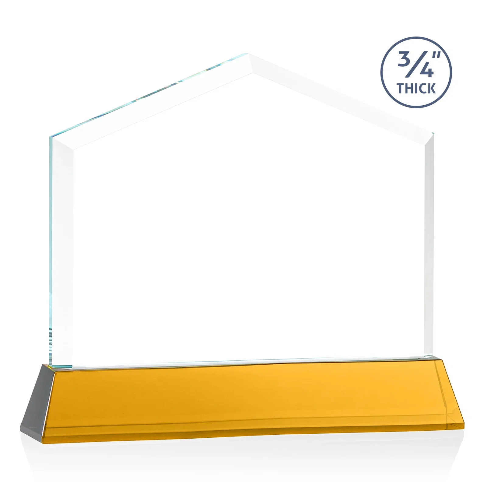 Custom Starfire Crystal Real Estate Award on a Tapered Optical Crystal Base, with your logo for sales achievement awards