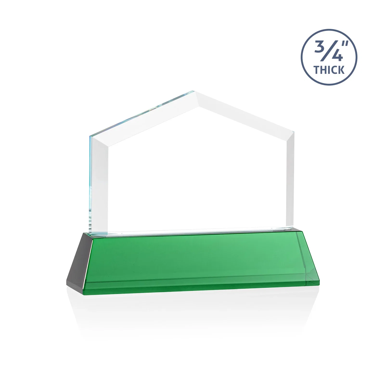 Custom Starfire Crystal Real Estate Award on a Tapered Optical Crystal Base, with your logo for retirement presentations