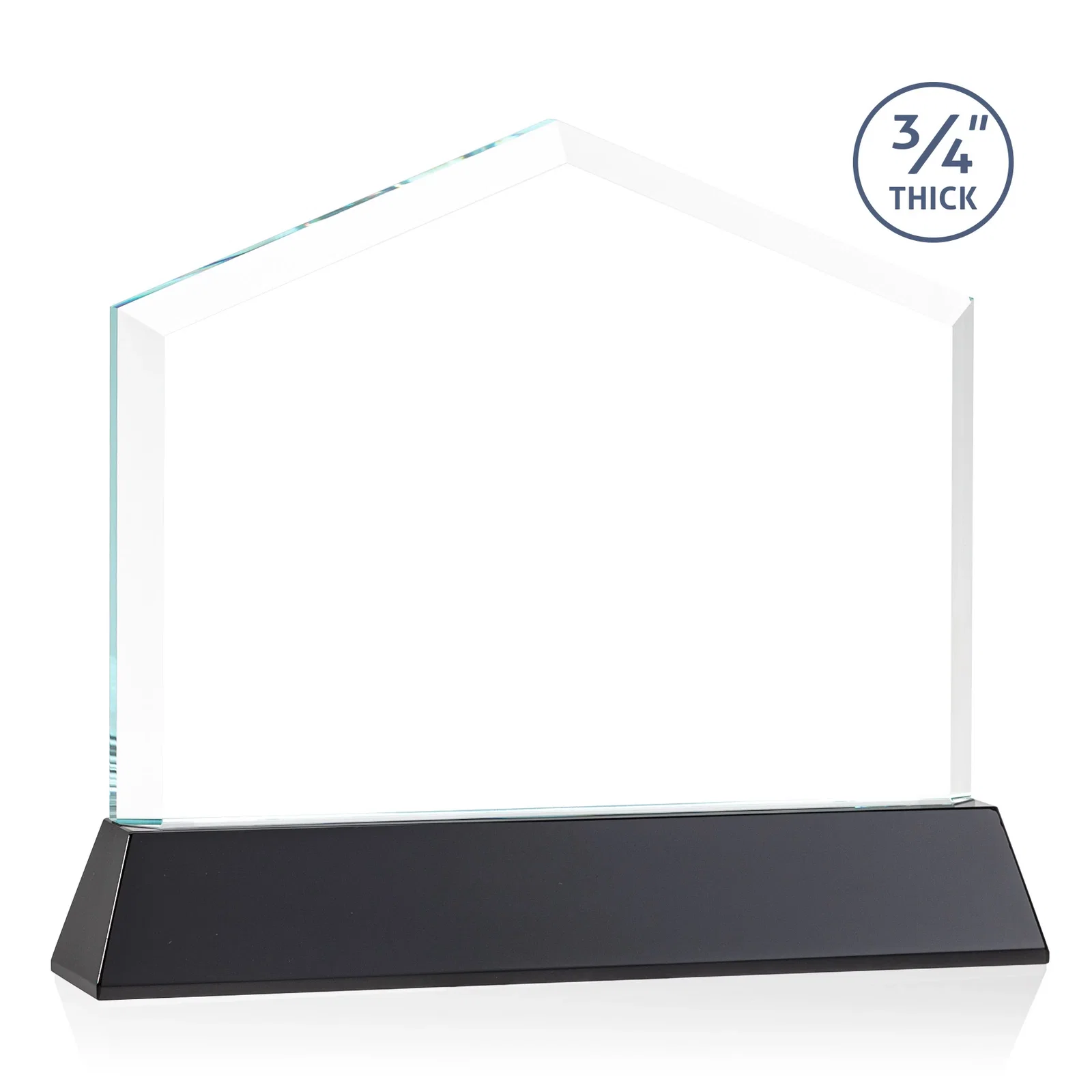 Custom Starfire Crystal Real Estate Award on a Tapered Optical Crystal Base, with your logo for company anniversary events