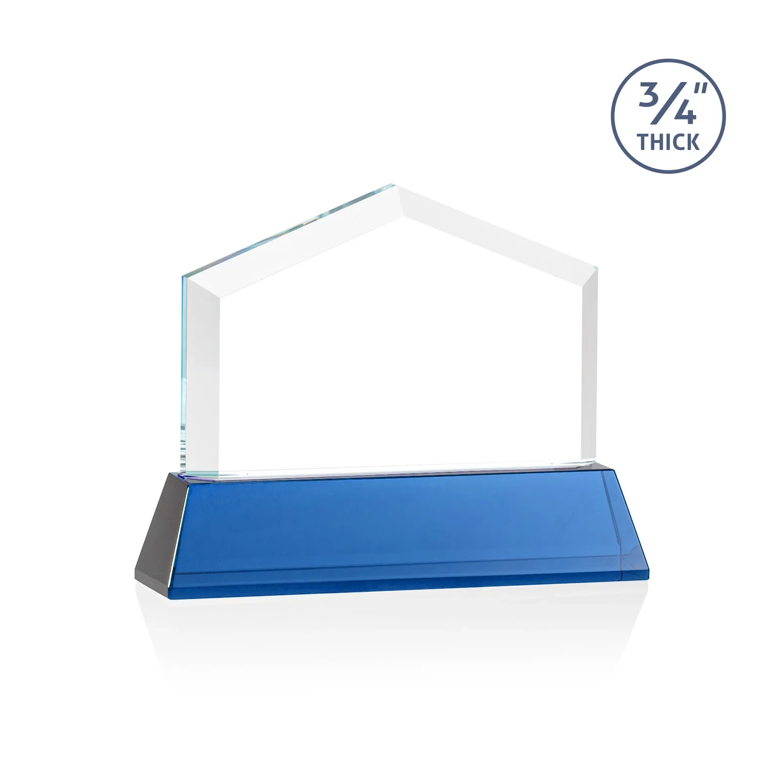 Personalized Starfire Crystal Real Estate Award on a Tapered Optical Crystal Base, with your logo for employee recognition