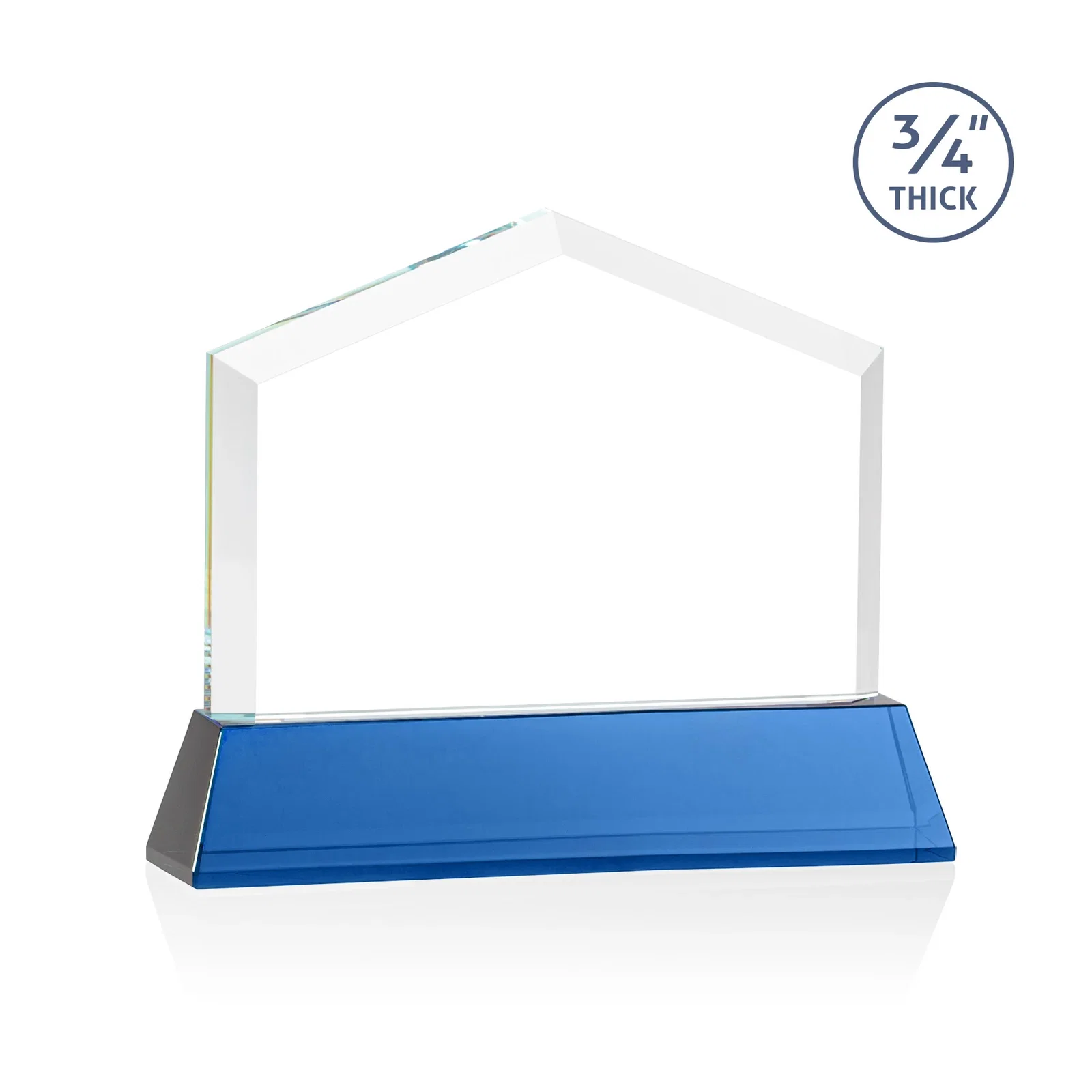 Personalized Starfire Crystal Real Estate Award on a Tapered Optical Crystal Base, with your logo for corporate award ceremonies