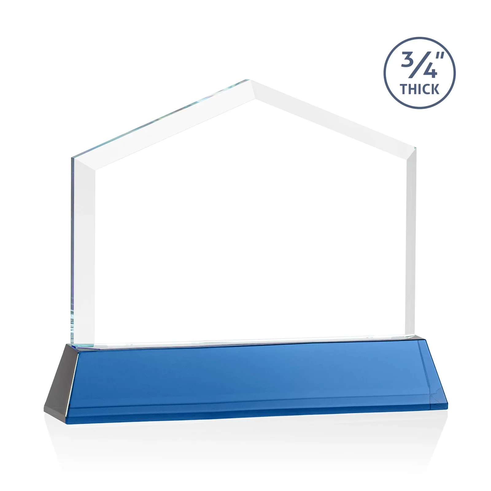 Personalized Starfire Crystal Real Estate Award on a Tapered Optical Crystal Base, with your logo for service anniversary gifts