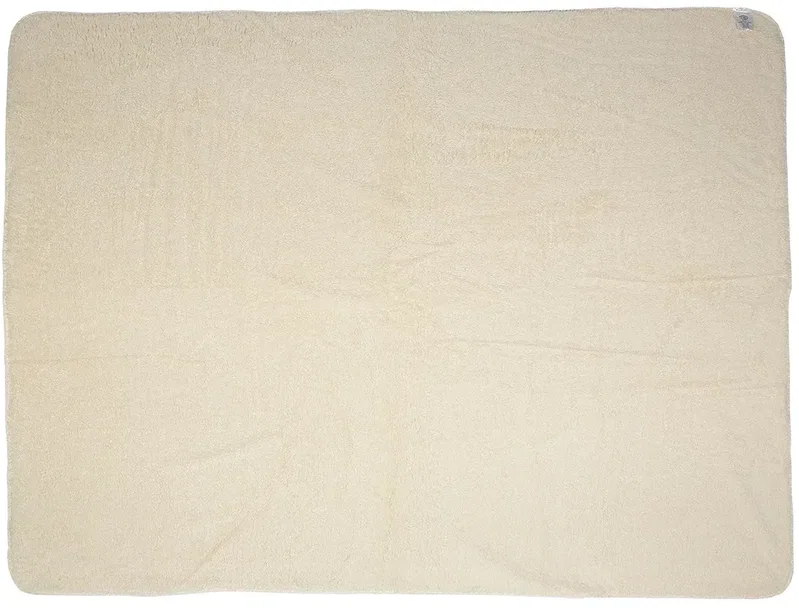 Branded Micro-Mink 430GSM sherpa blanket spread flat to display the full custom logo area