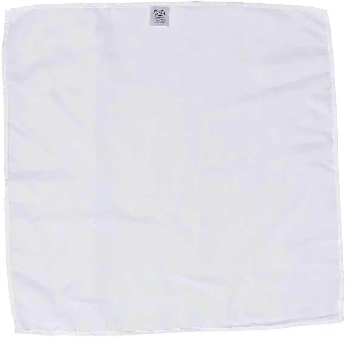 Branded Micro-Peach dye-sublimated bandana, folded showing print detail