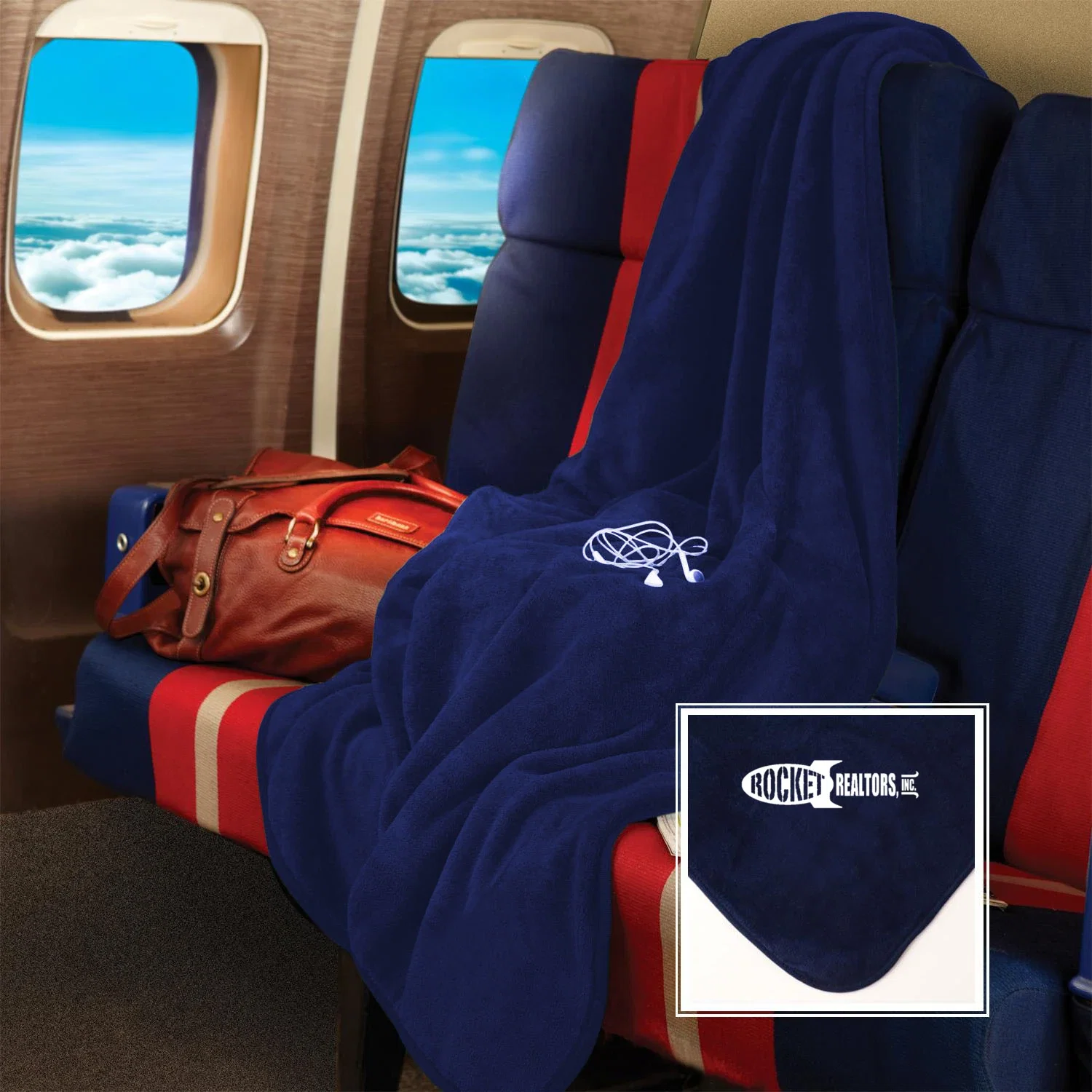 Micro-Plush Fleece Blanket — Navy Blue — view 2
