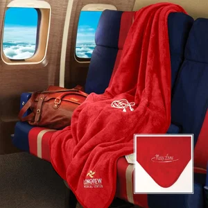 Micro Plush Coral Fleece Blanket, 50" x 60" Polyester, Embroidered