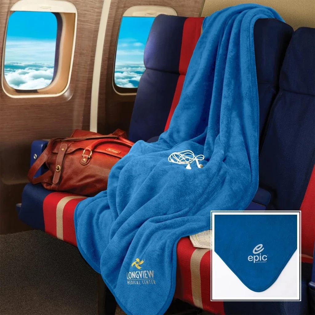 Micro-Plush Fleece Blanket — Royal Blue — view 2