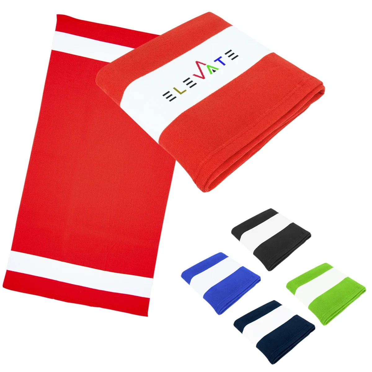 Beach towel shown with space for personalization