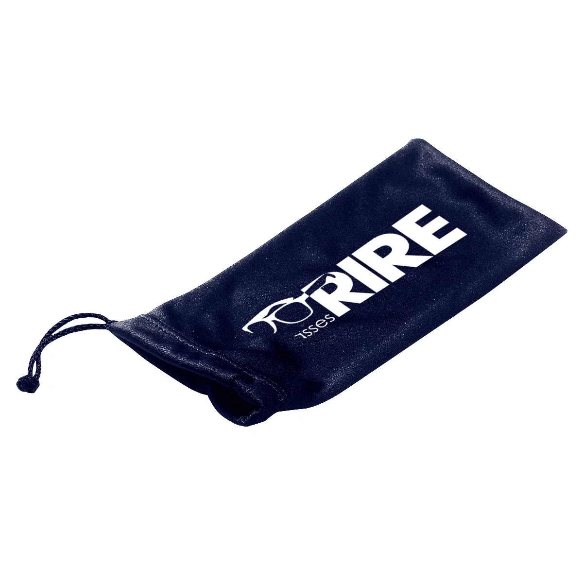 Black pouch with the cord pulled tight at the top