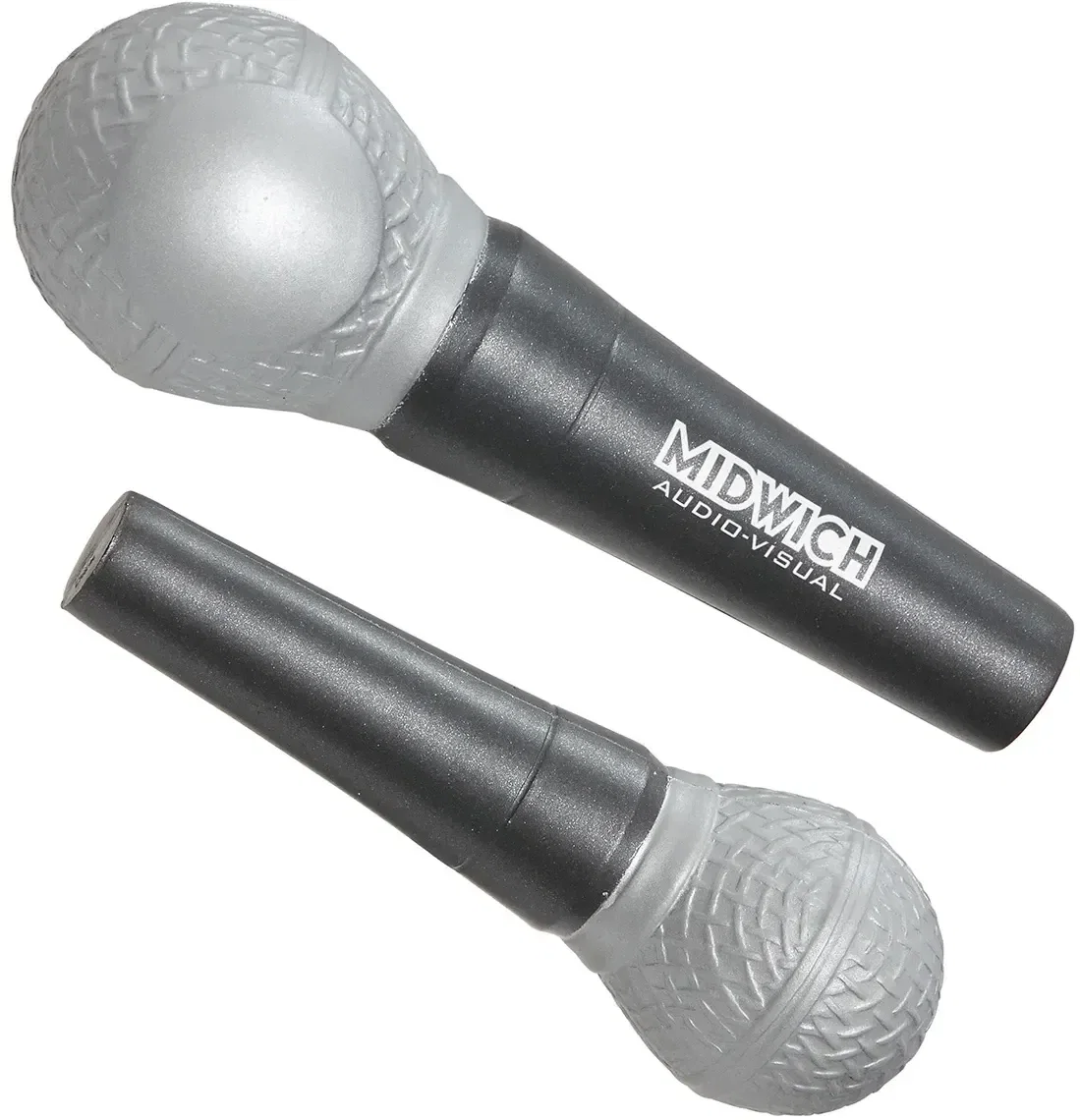 Custom Microphone Stress Reliever, branded stage-mic squeeze toy for radio stations and music events, promotional gift