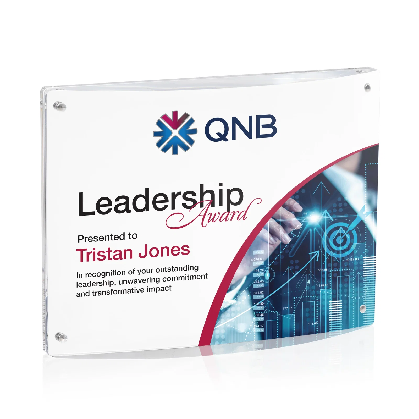 Custom Acrylic Award with Magnetic Double-Pane Closure for sales achievement awards