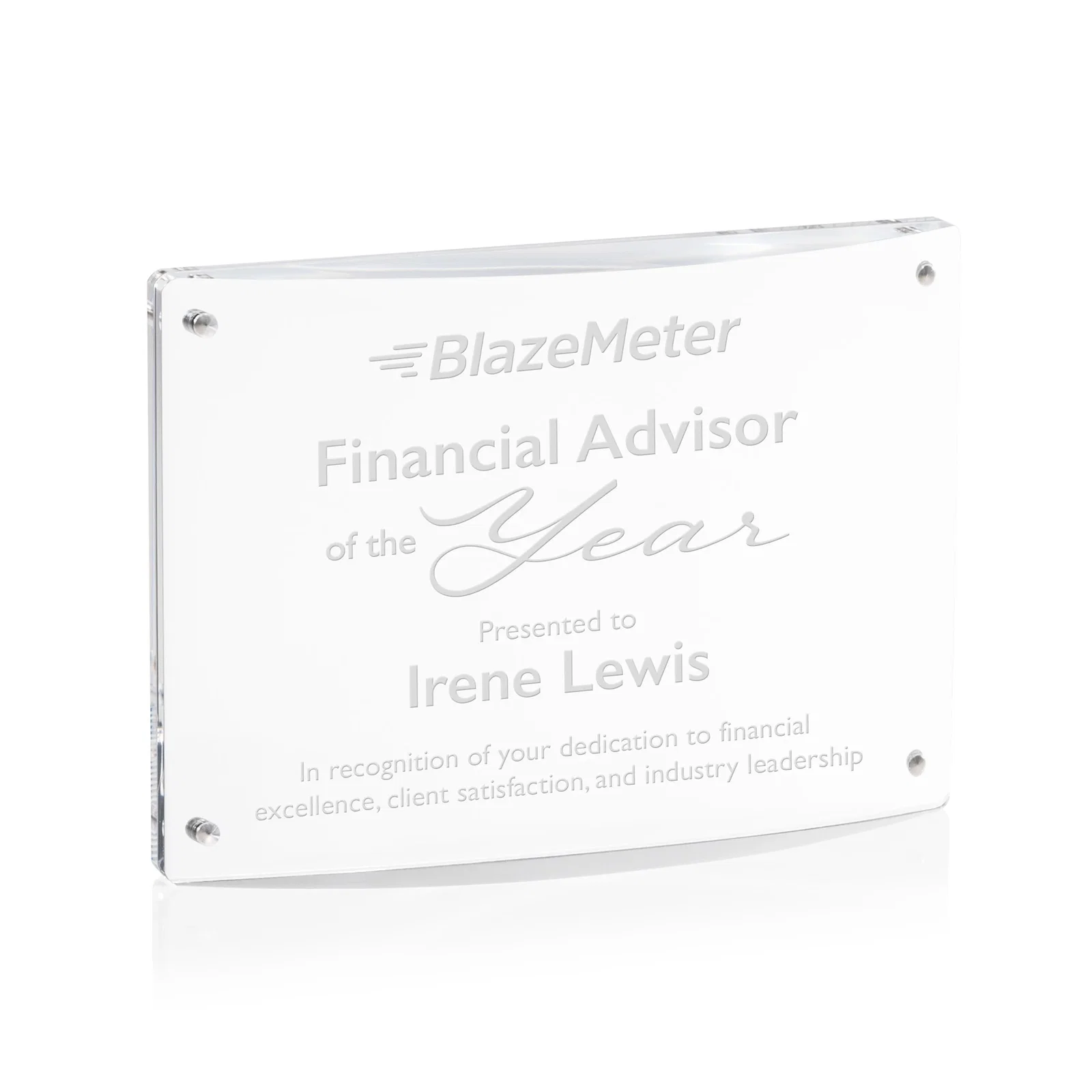 Custom Acrylic Award with Magnetic Double-Pane Closure for team milestone celebrations