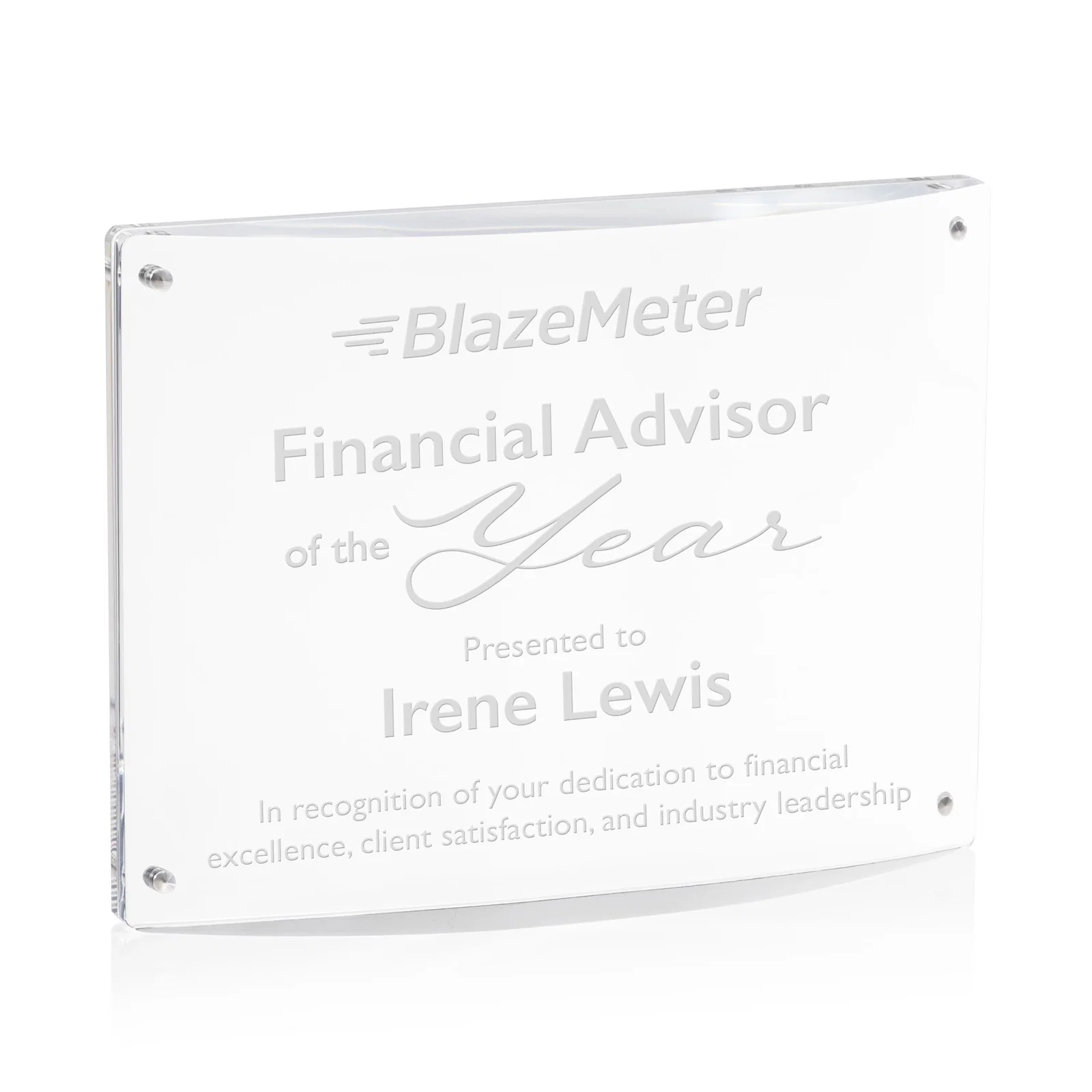 Custom Acrylic Award with Magnetic Double-Pane Closure for donor appreciation