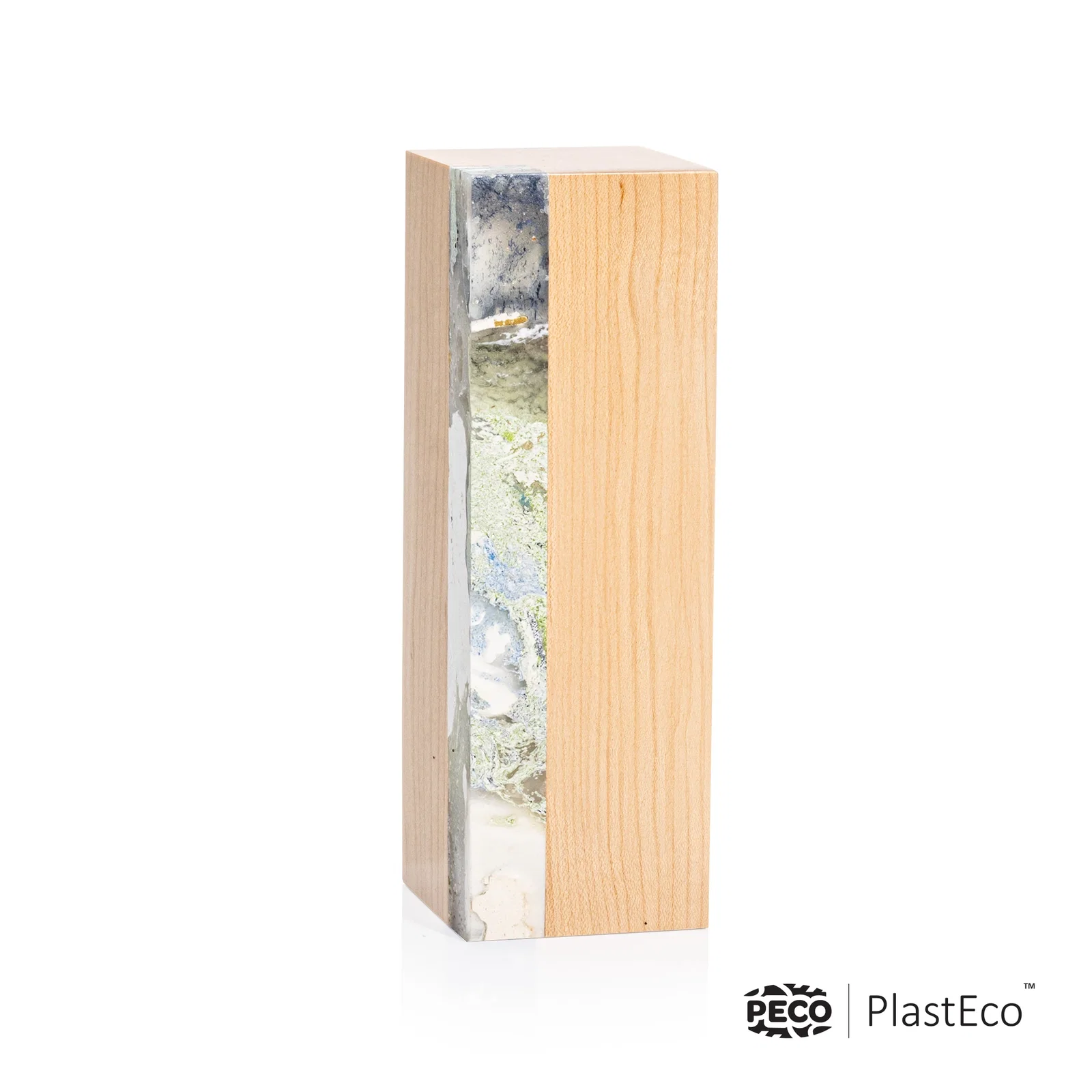 Promotional PlastEco Recycled Material Award - Midori, wood awards for retirement presentations