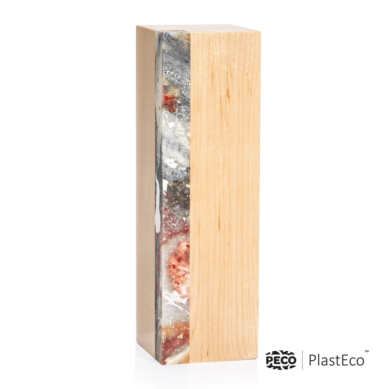 Promotional PlastEco Recycled Material Award - Midori, wood awards for team milestone celebrations