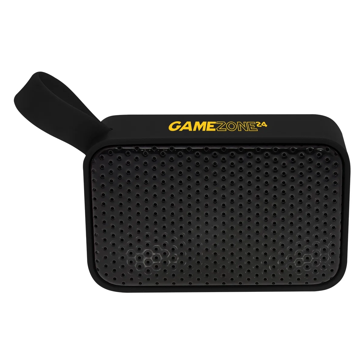Mini wireless speaker measuring two and a half inches wide
