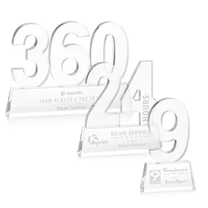 Acrylic Milestone Number Award, Numbers 0 Through 999