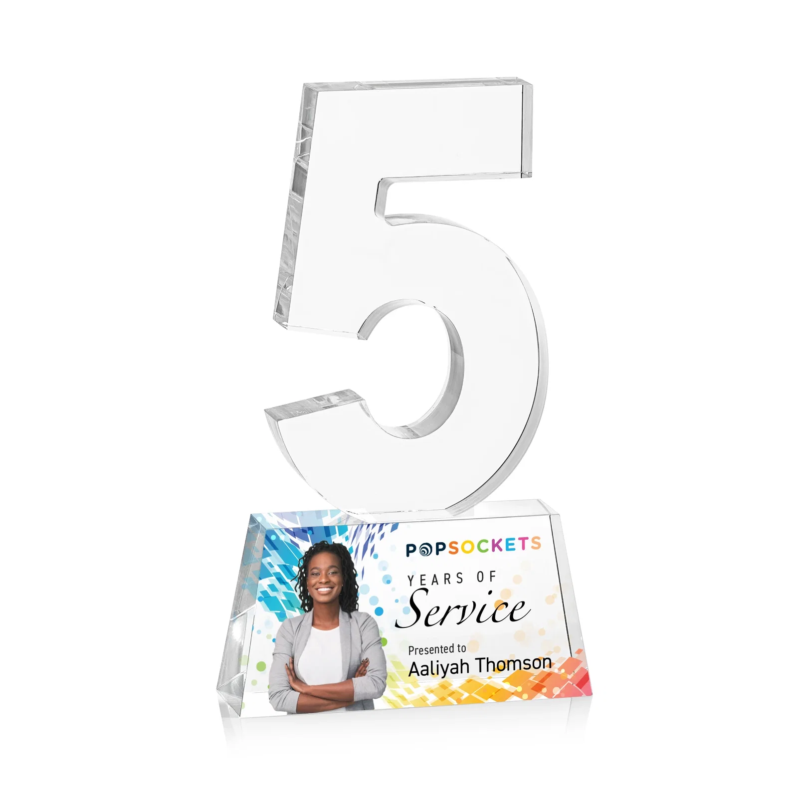 Custom Acrylic Milestone Number Award, Numbers 0 Through 999 for dealer and partner awards