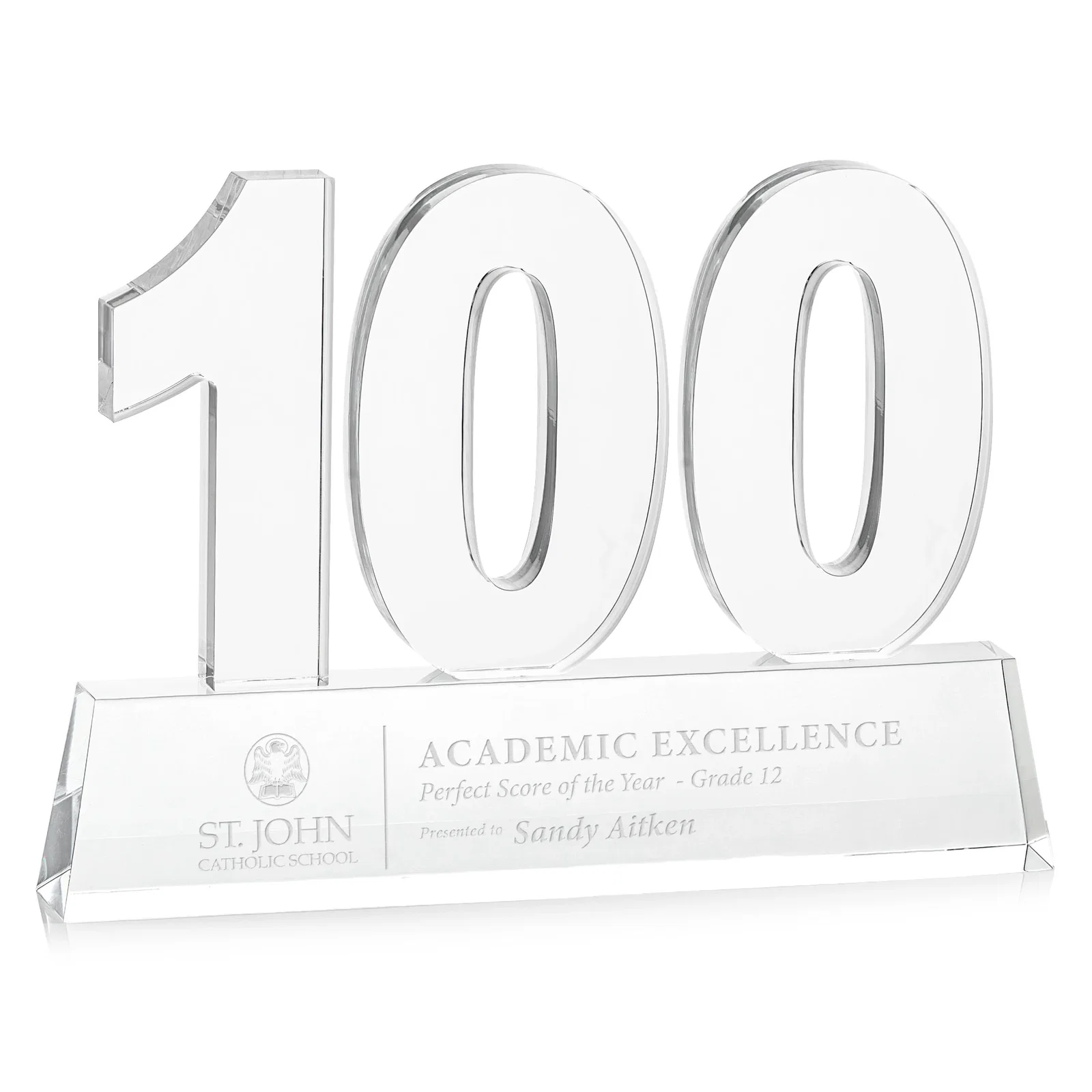 Custom Acrylic Milestone Number Award, Numbers 0 Through 999 for sales achievement awards