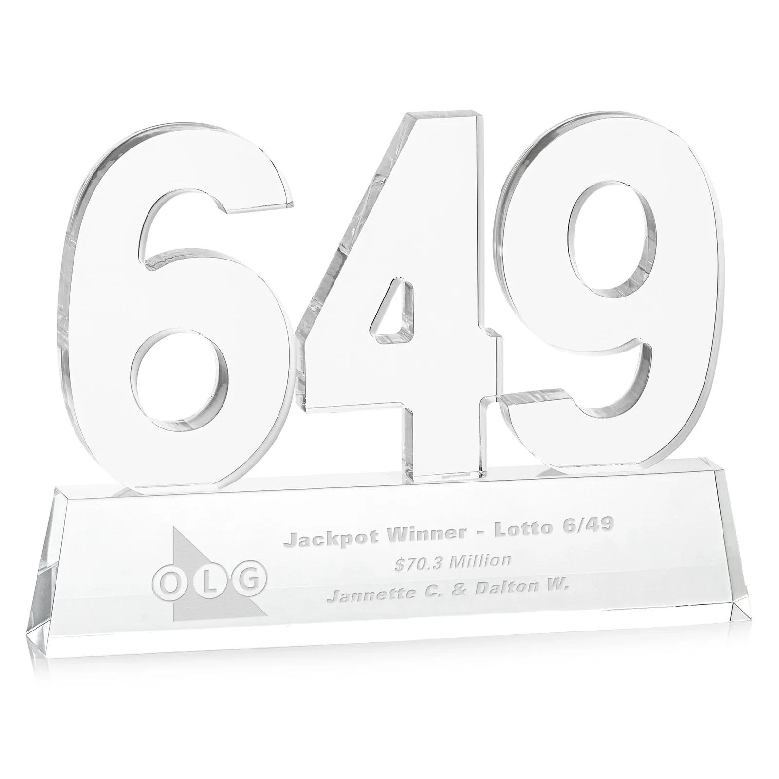 Custom Acrylic Milestone Number Award, Numbers 0 Through 999 for graduation ceremonies